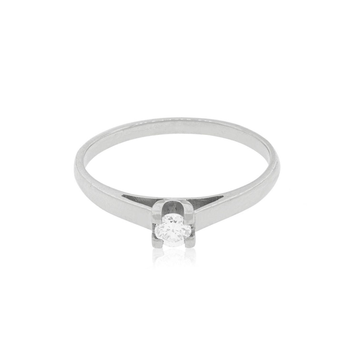 Anillo Compromiso Oro Blanco 18kt  Nápoles 1x14ptos Diamante-2