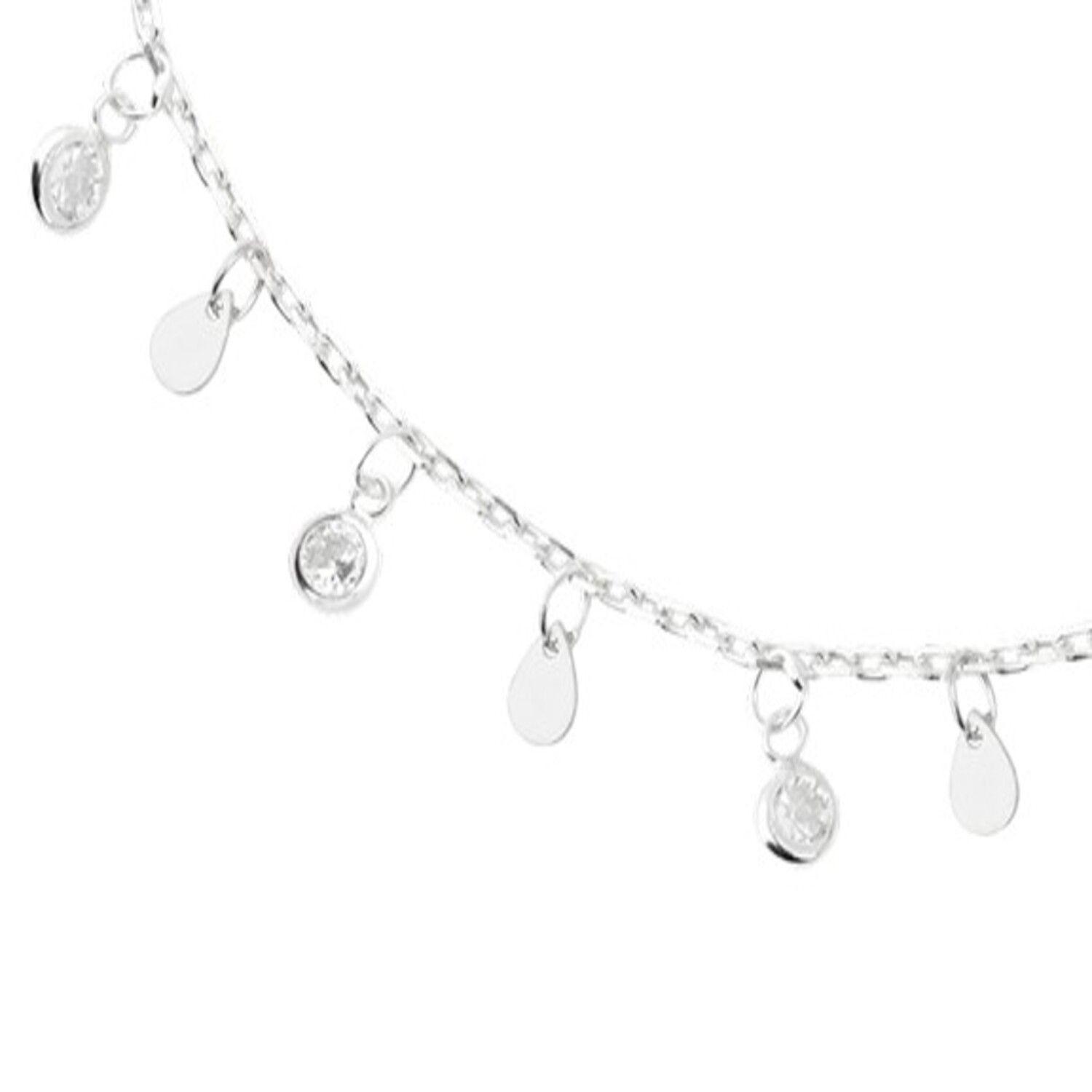 Pulsera de Plata Esterlina 925 Gotas Circonita-2