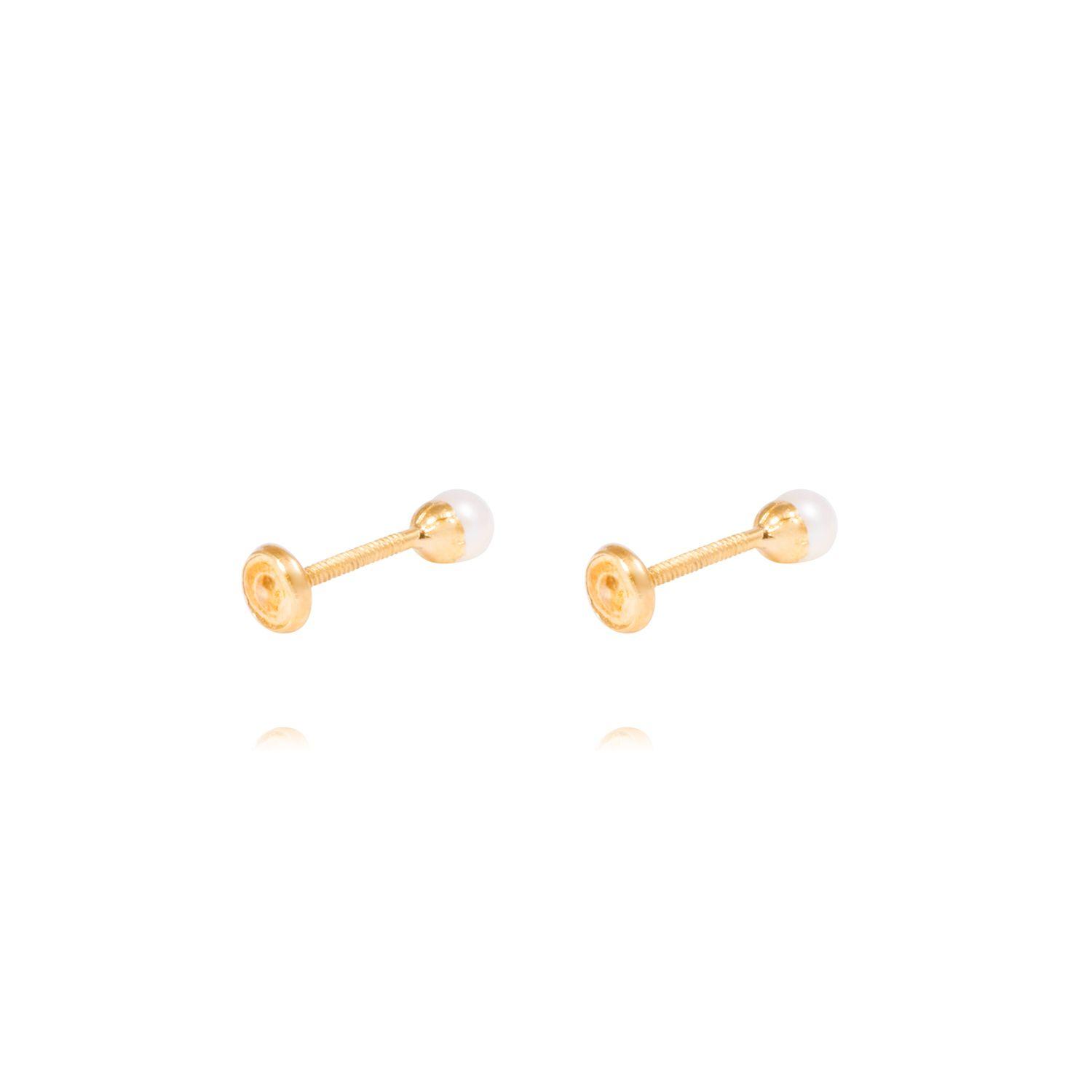 Aros Oro Amarillo 18kt Perlas 3,0 mm-2