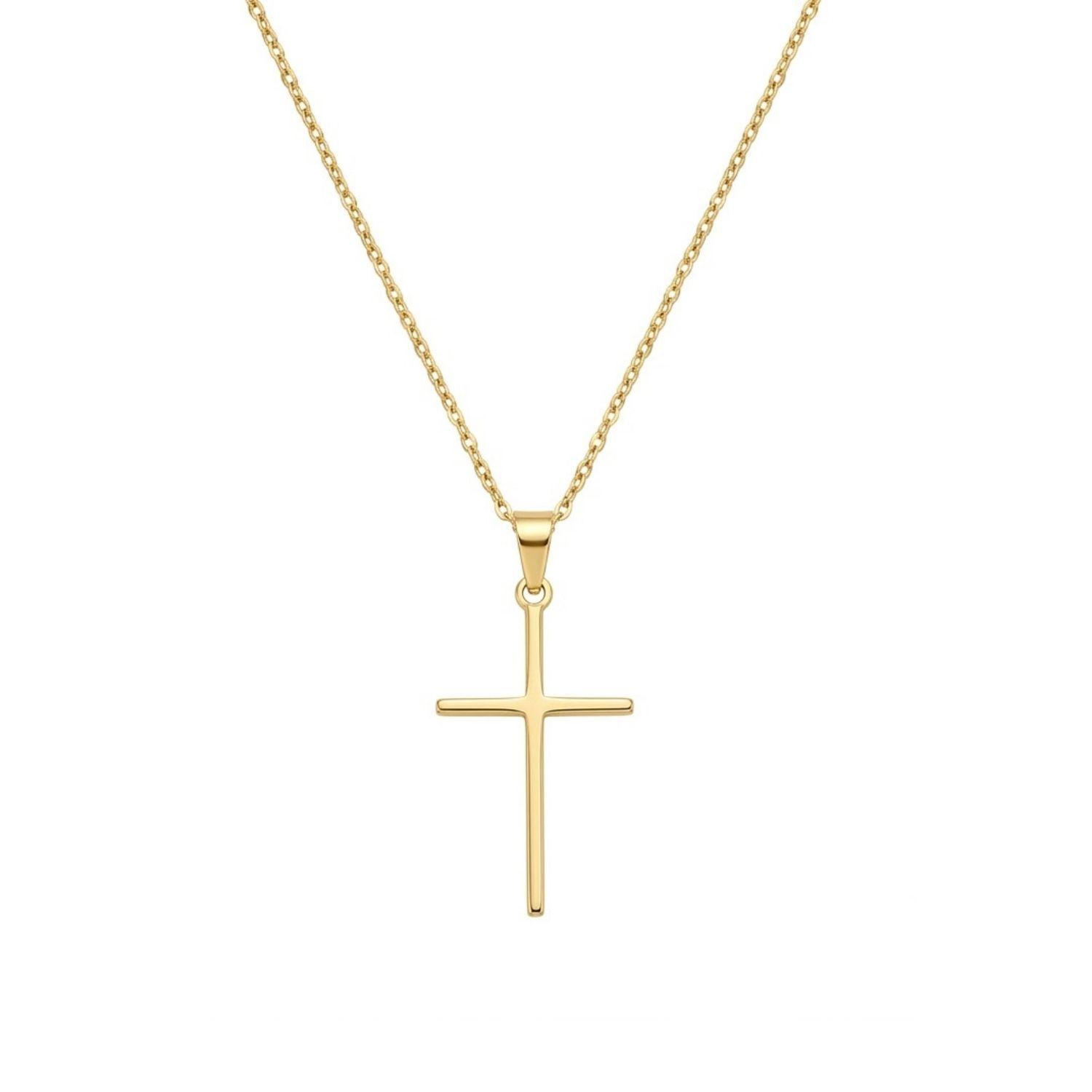 Colgante de Oro Miel 18kt Cruz Relieve 15X25mm-2