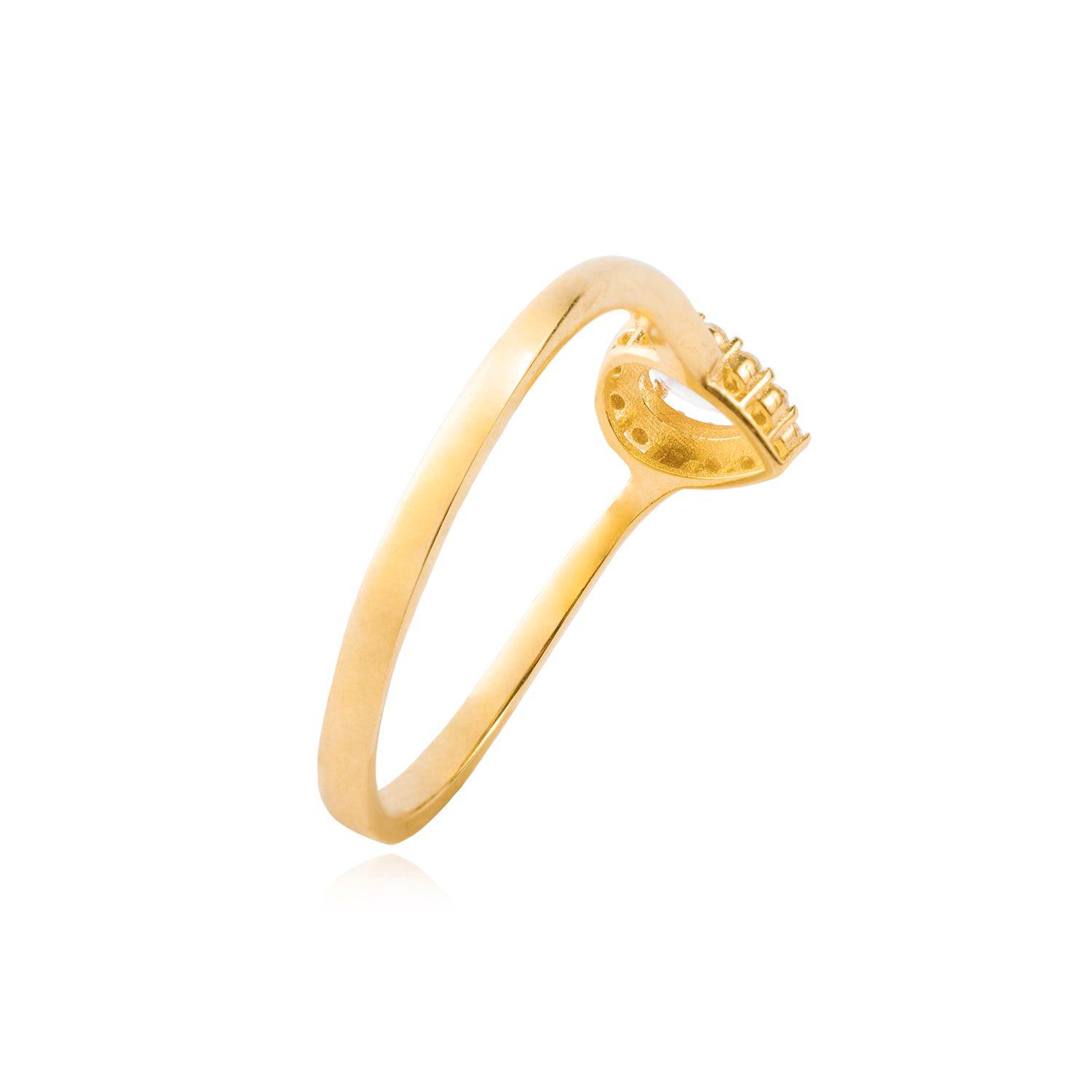 Anillo Compromiso de Oro 18kt Modelo Gota & Circón-2