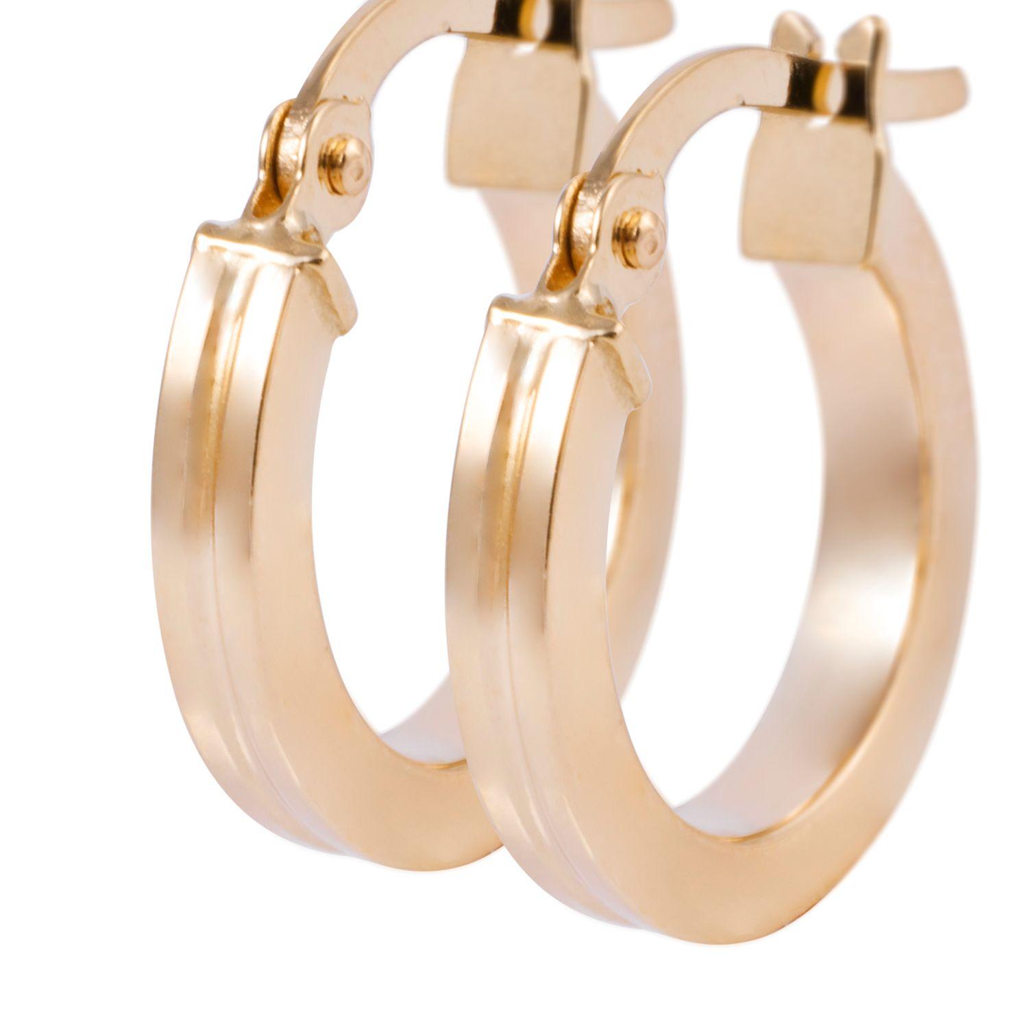 Aros de Oro 18kt Argolla 14 MM-1