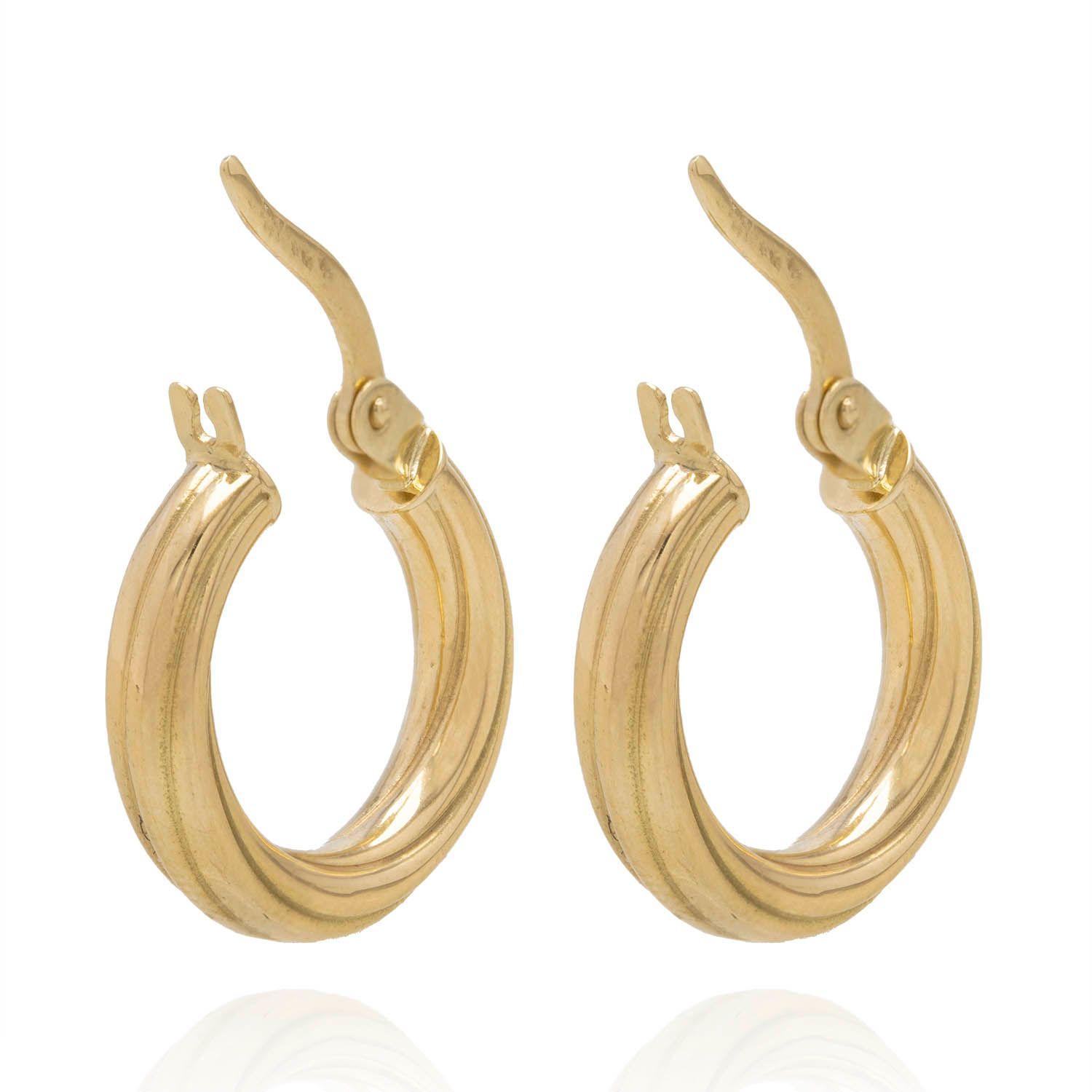 Aros de Oro 18kt Argollas Tocida-2