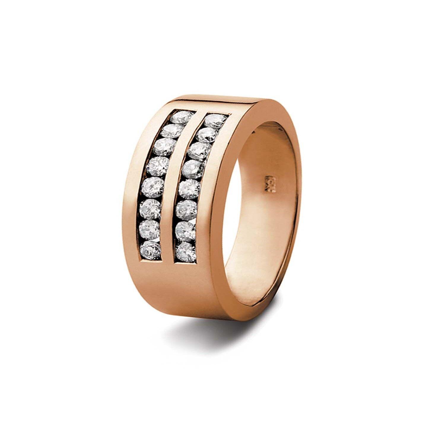 Anillo de Oro Rosado 18kt Modelo Perfeccion con 16 Diamantes Corte Brillante de 3pts-0