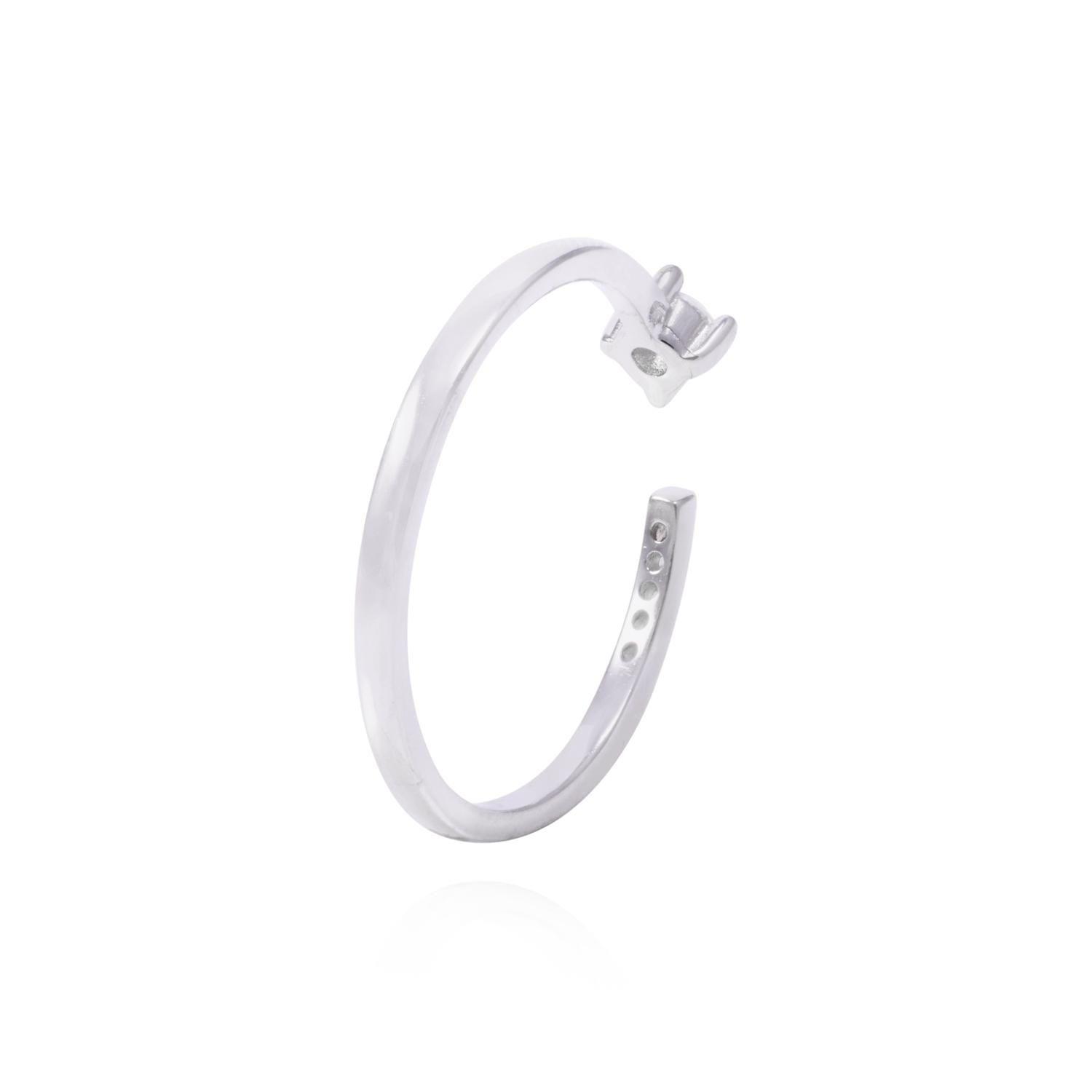 Anillo de Plata Esterlina Abierto Con Circones-2