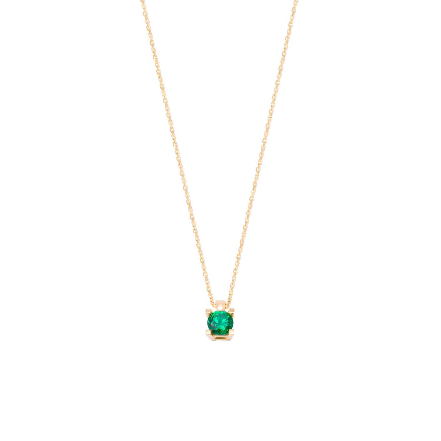 Collar de Oro de 18kt Esmeralda punto de luz-2