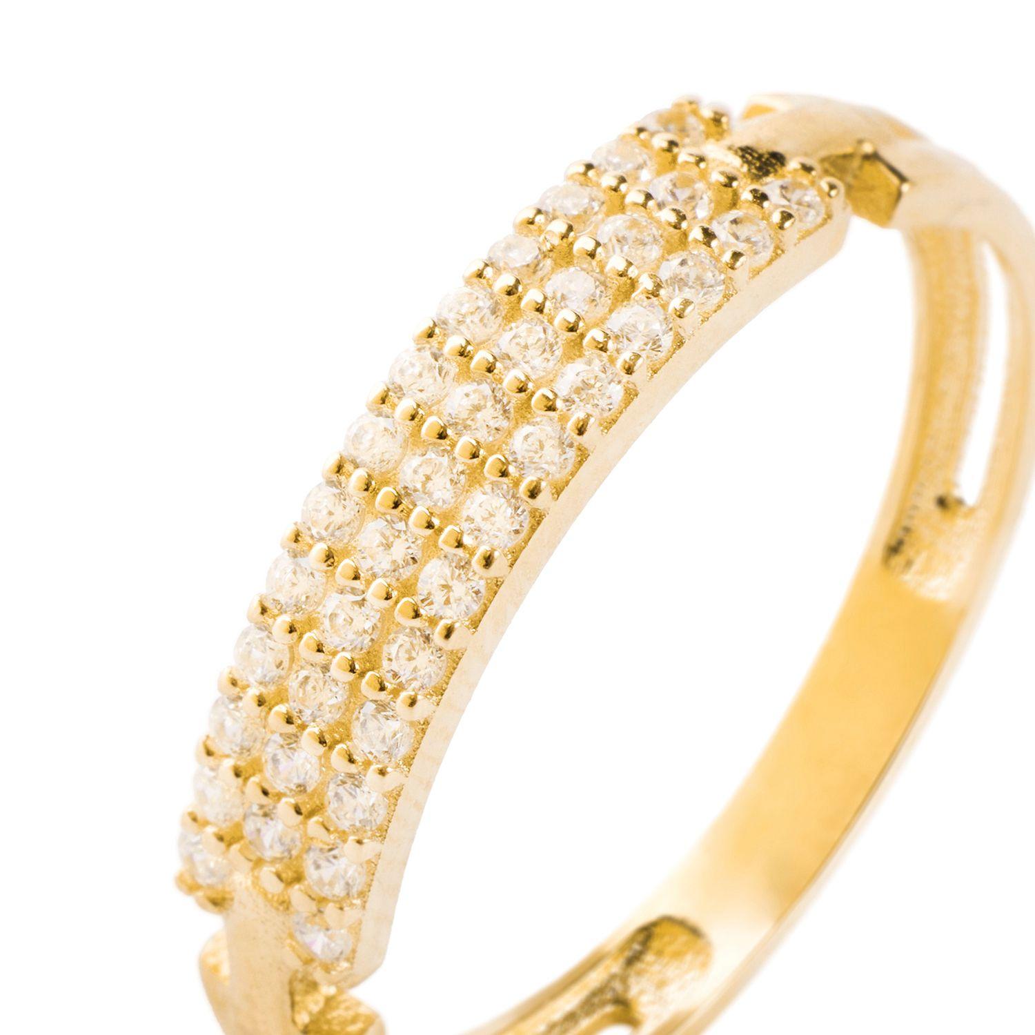 Anillos de oro 18kt Modelo 3 Corridas & Circón-2