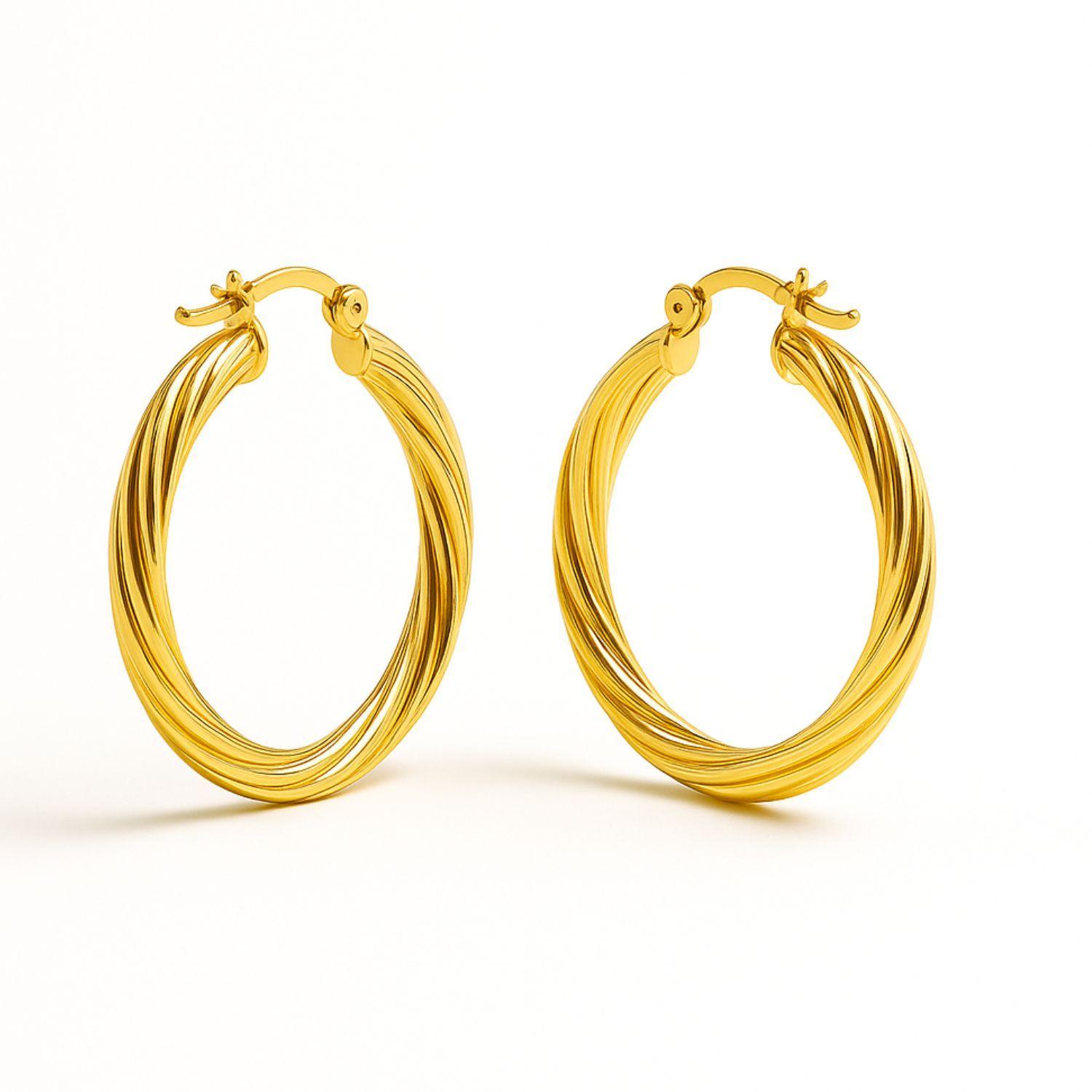 Aros Oro 18kt  Argolla Torcida-2