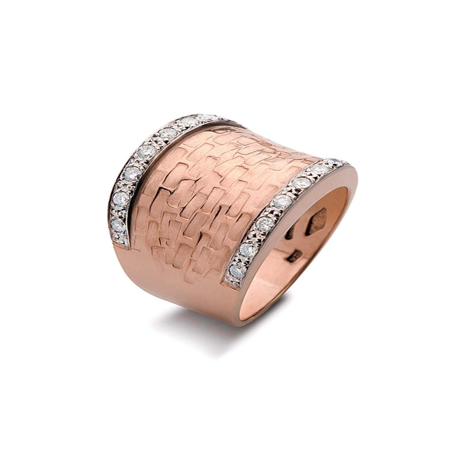 Anillo de Oro Rosado 18kt Modelo Vetuz con 16 Diamantes Corte Brillante 2pts-0