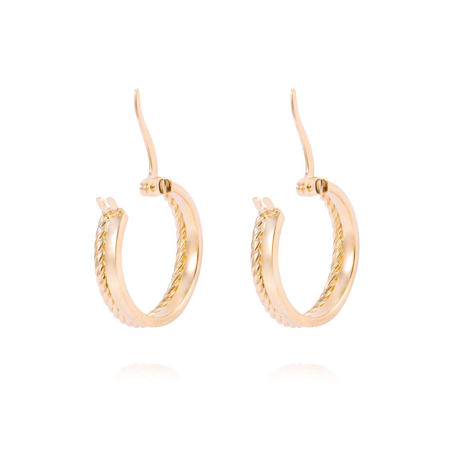 Aros de Oro 18kt Argolla Cadeneta-2