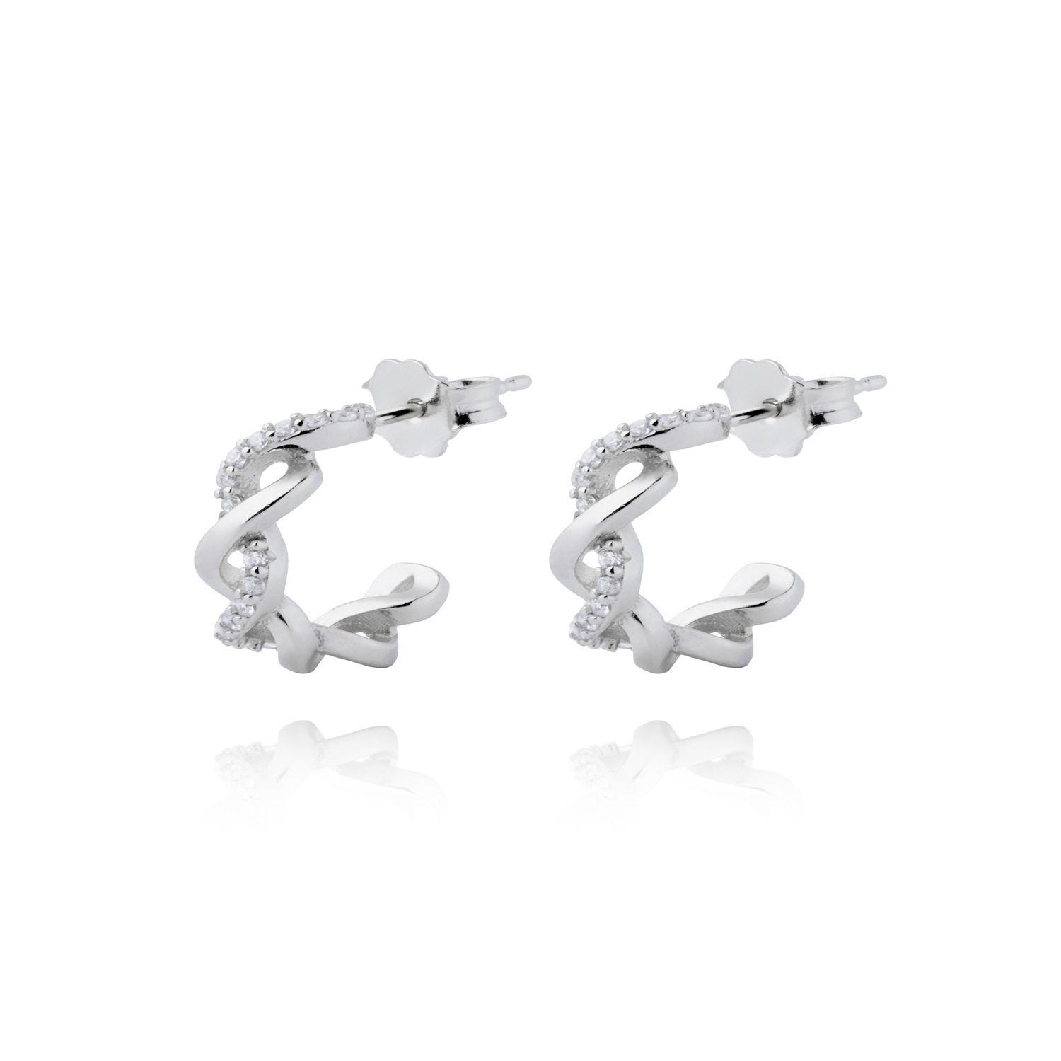 Aros de Plata Esterlina 925 Argollas Enrosacada-0
