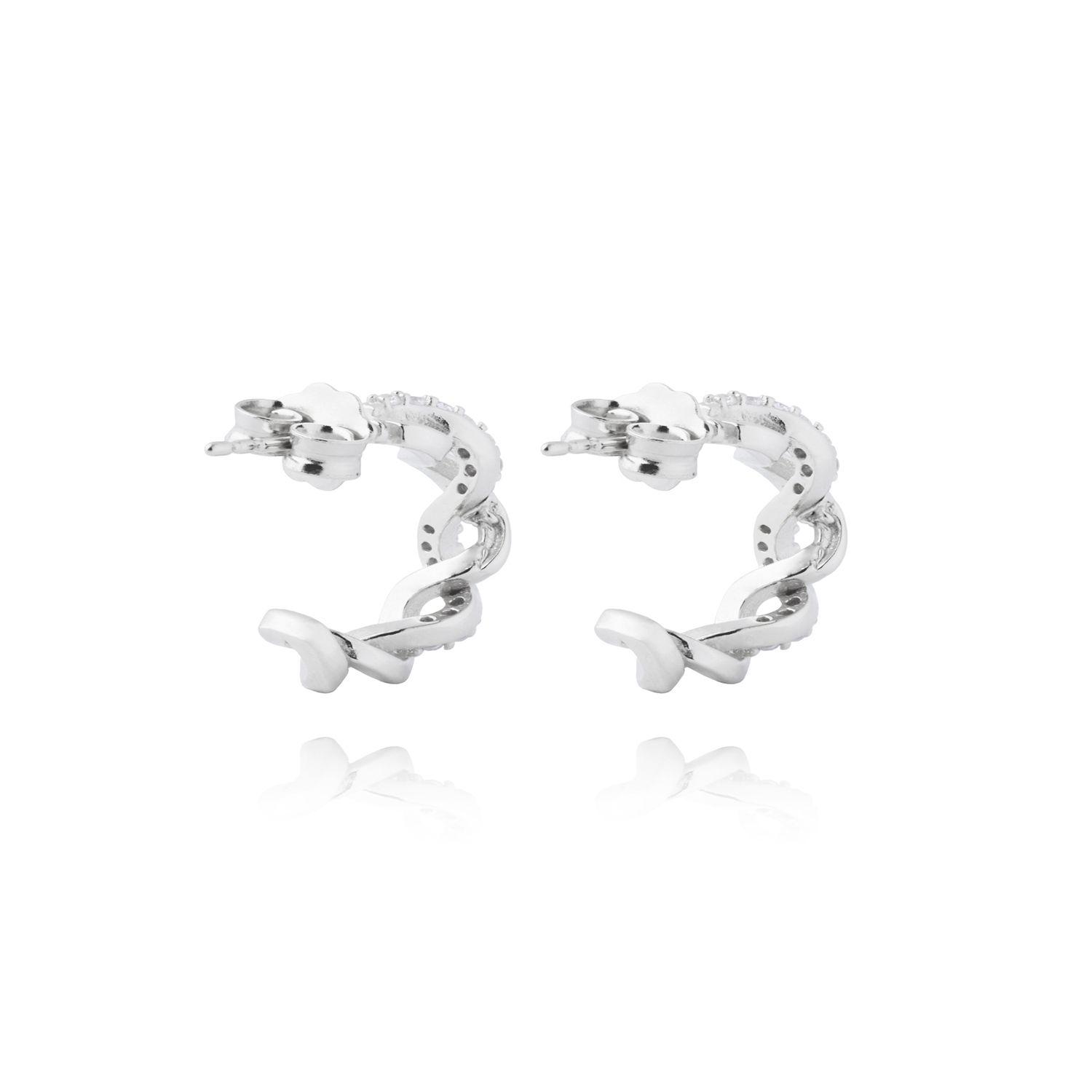 Aros de Plata Esterlina 925 Argollas Enrosacada-1