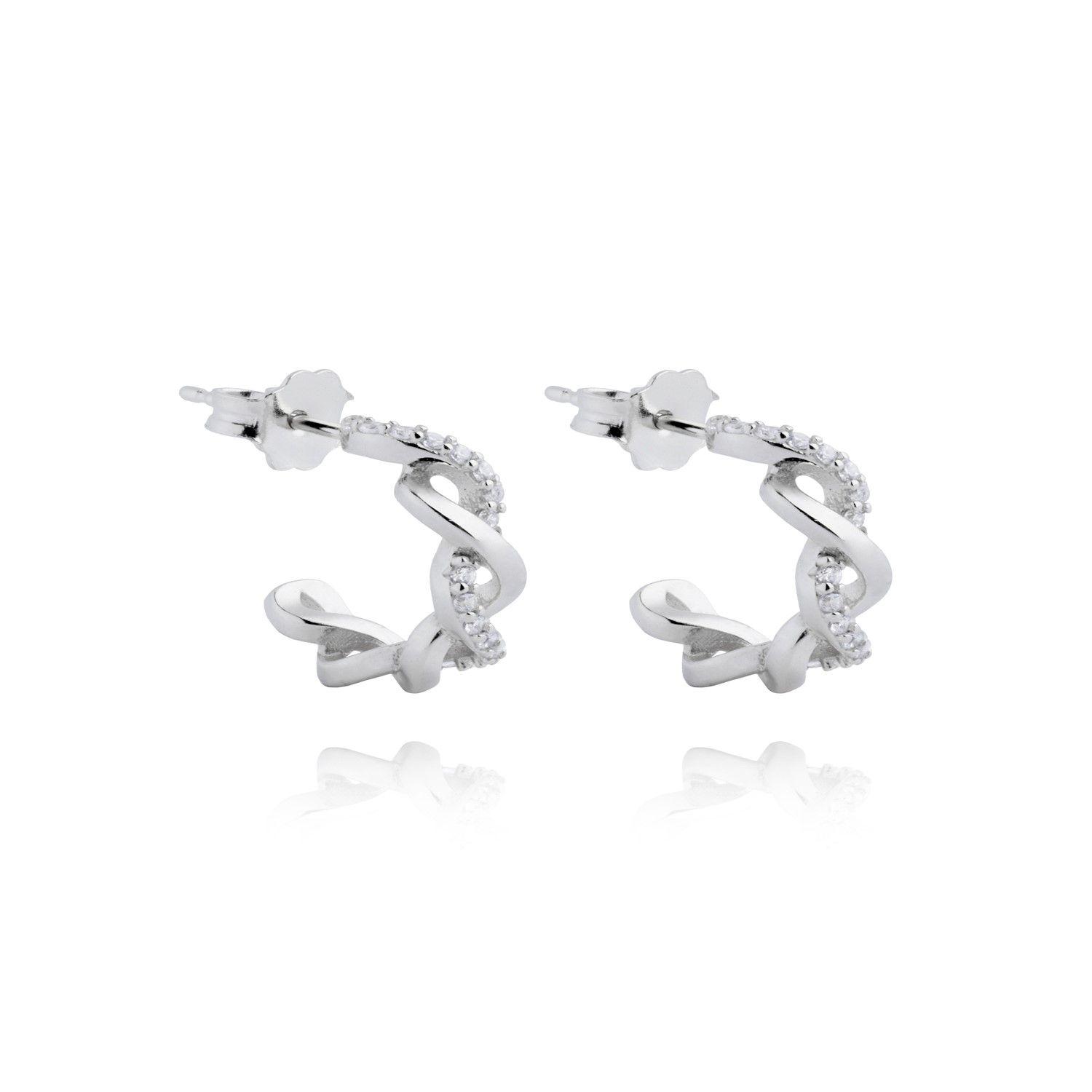 Aros de Plata Esterlina 925 Argollas Enrosacada-2