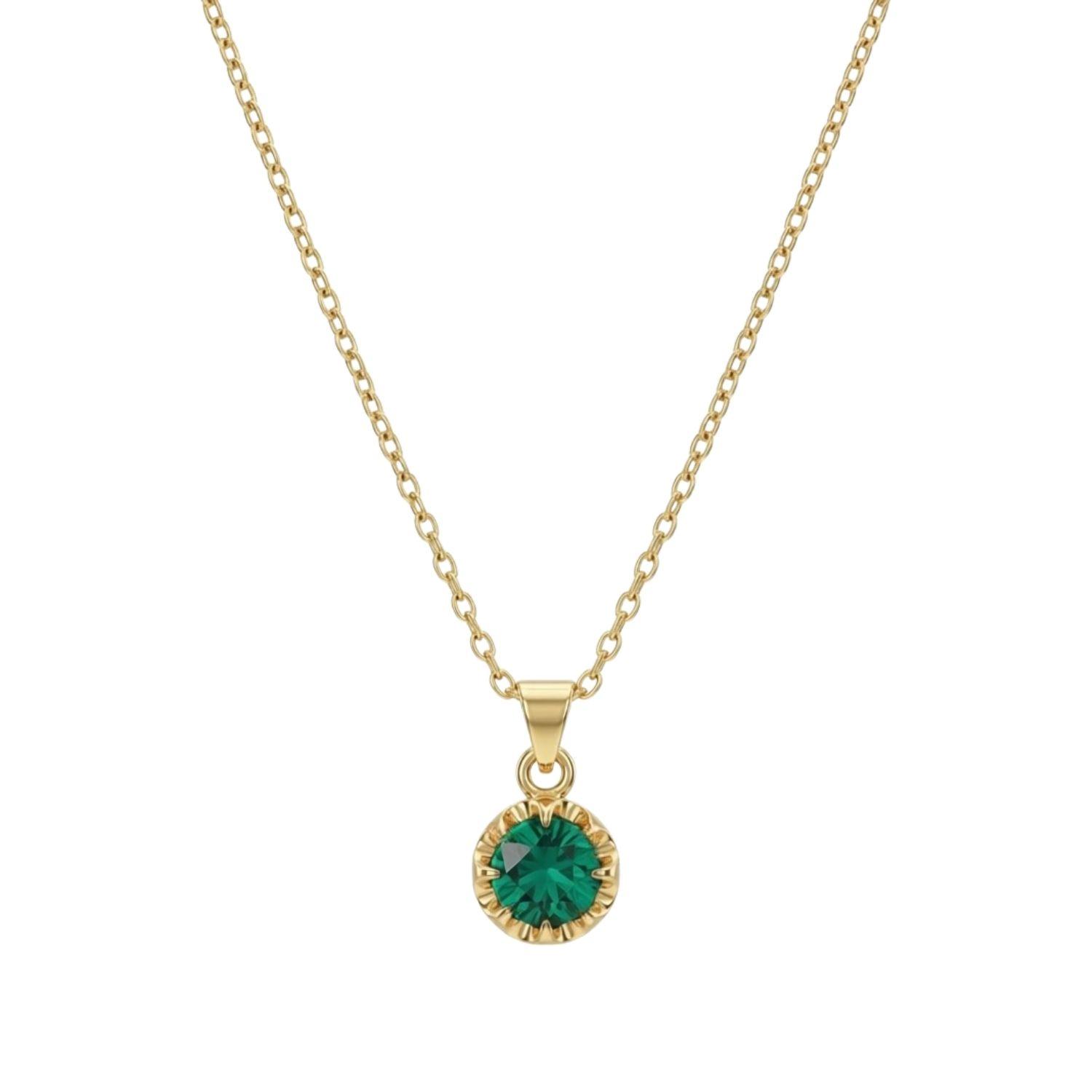 Colgante Oro Miel 18kt Sol con Garras de Esmeraldina 5mm-2