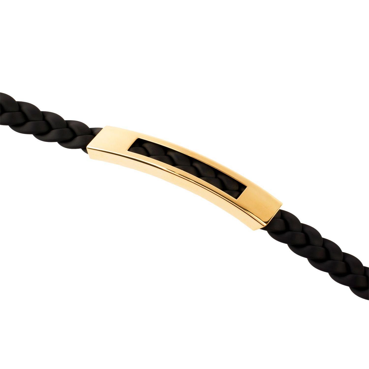 Pulsera de Oro 18kt Cuero Trenzado-1