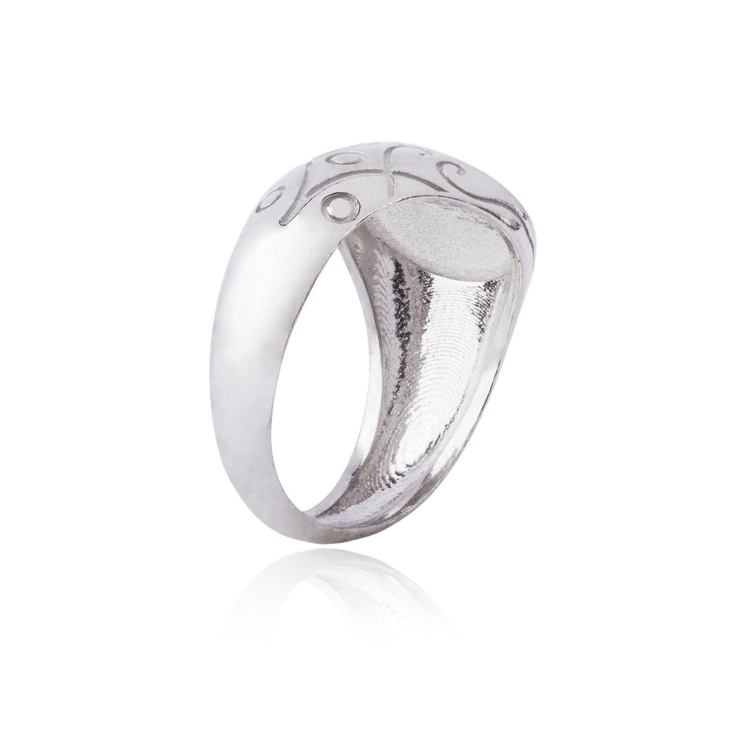 Anillo de Plata Esterlina 925 Sello Tallado-1