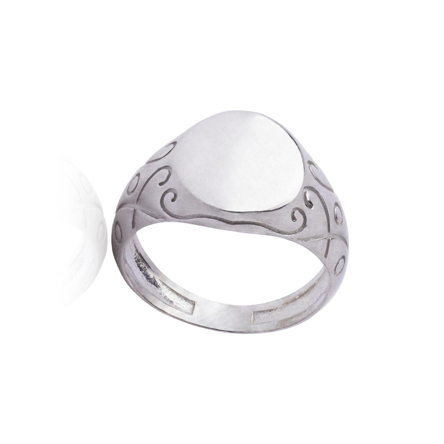 Anillo de Plata Esterlina 925 Sello Tallado-2