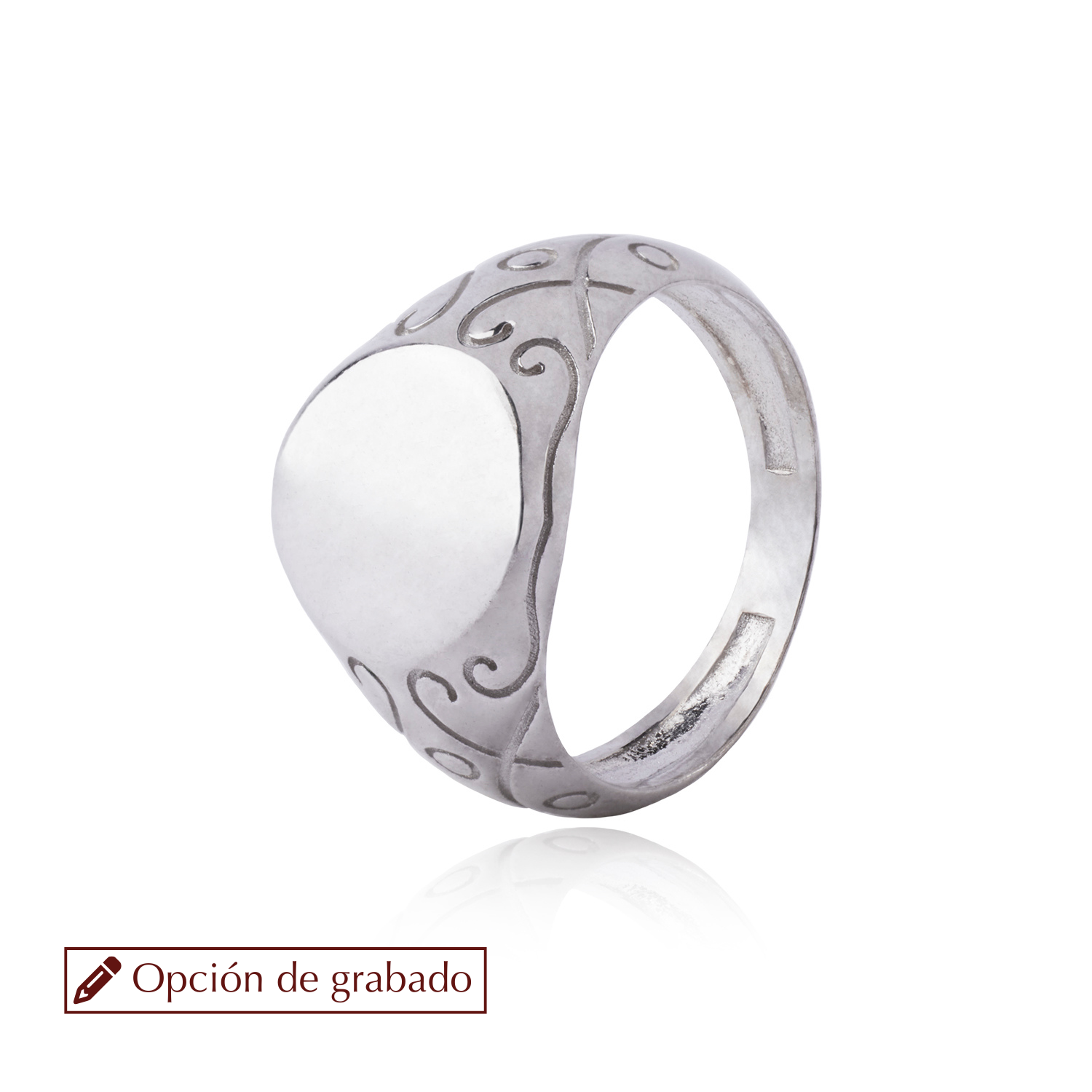 Anillo de Plata Esterlina 925 Sello Tallado-0