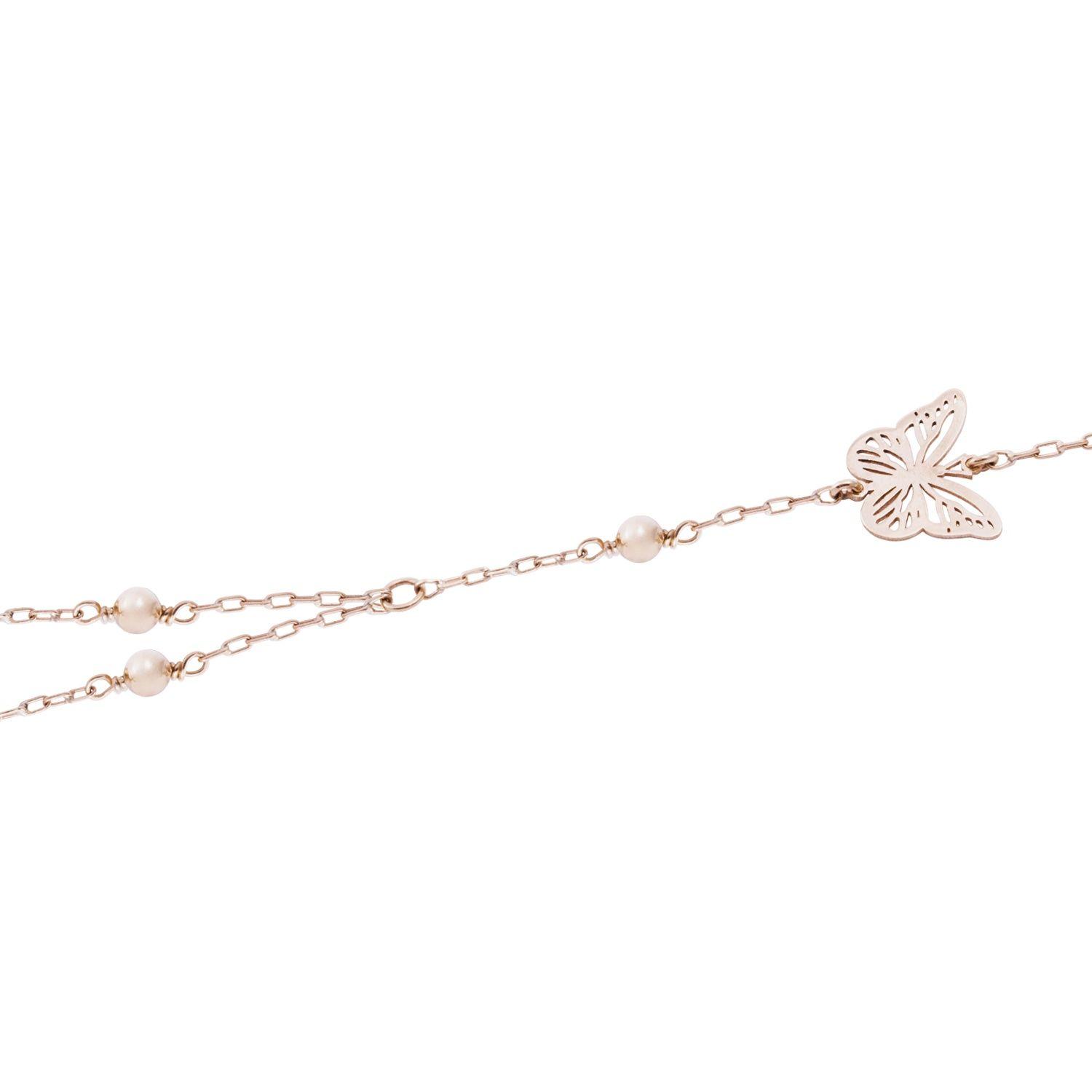Pulsera Oro Miel 18kt Arabe Mariposa-2