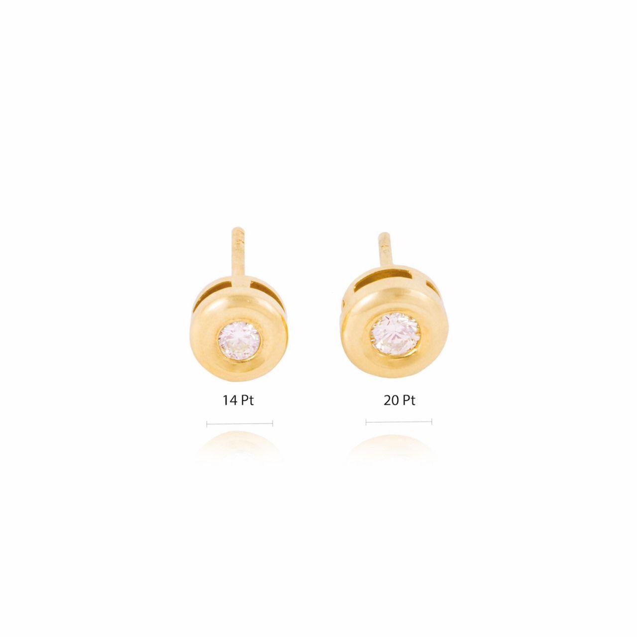 Aros de Diamantes Oro Amarillo 18 Kt. Modelo Punto de Luz-3