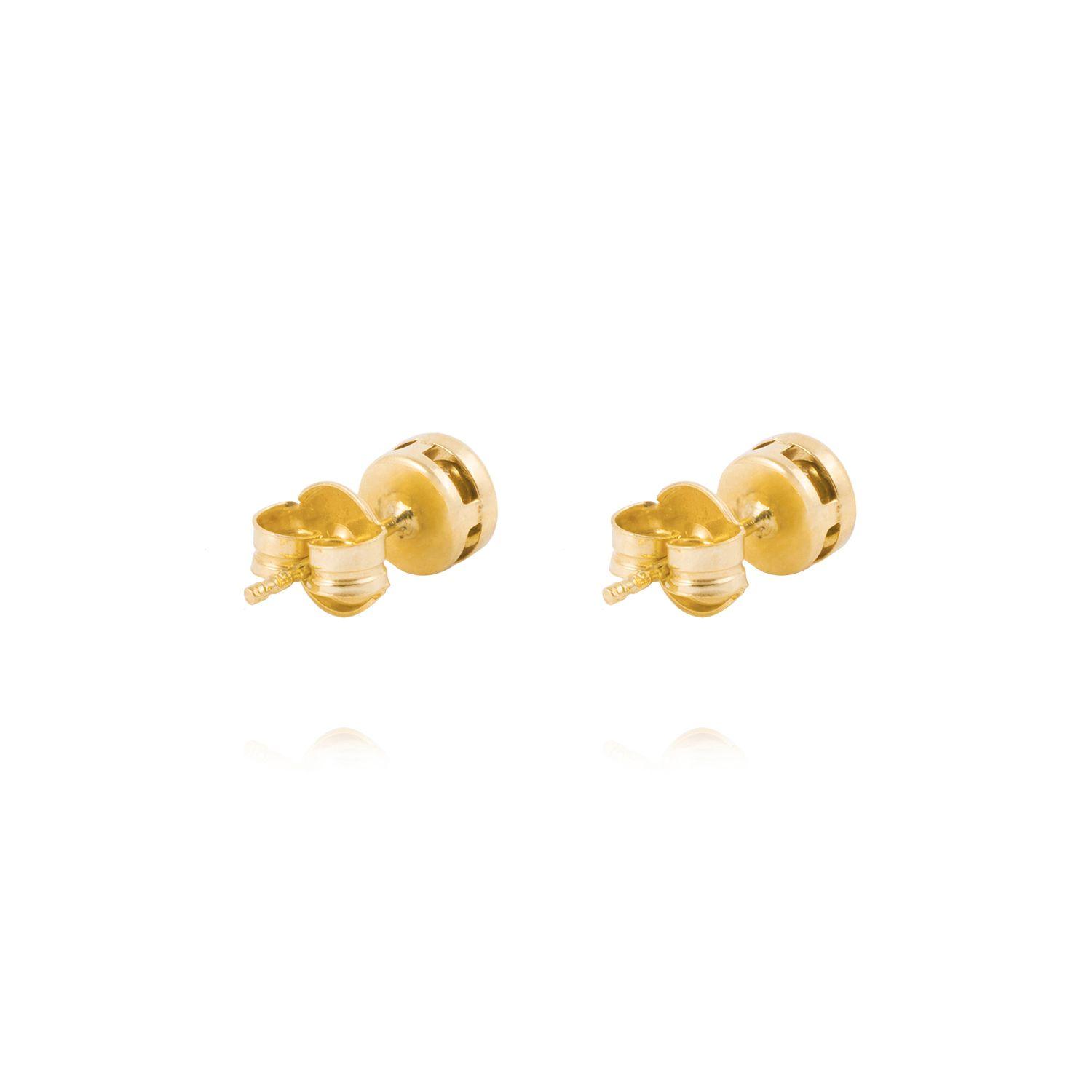 Aros de Diamantes Oro Amarillo 18 Kt. Modelo Punto de Luz-2