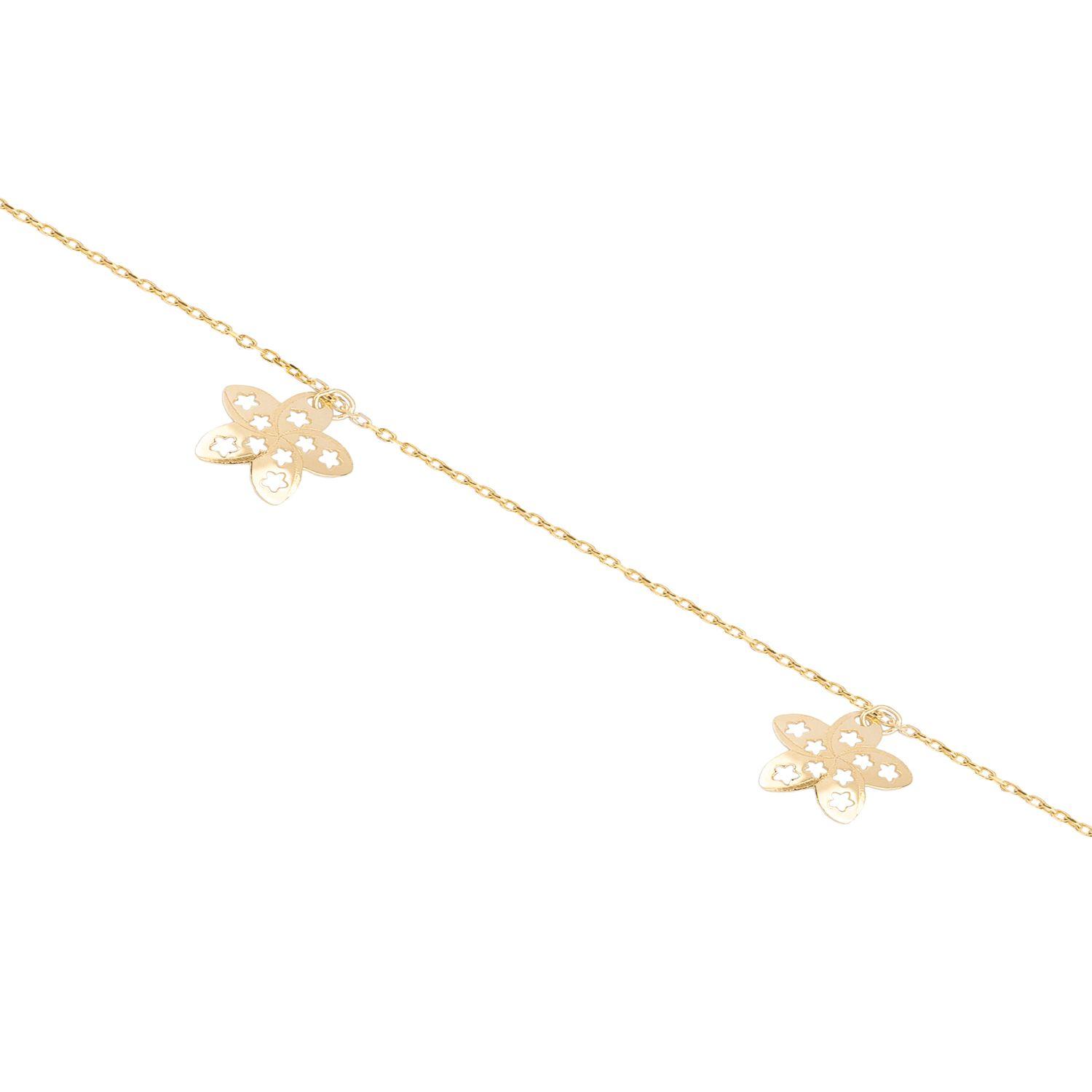 Pulsera de Oro 18kt Flor Calada-1