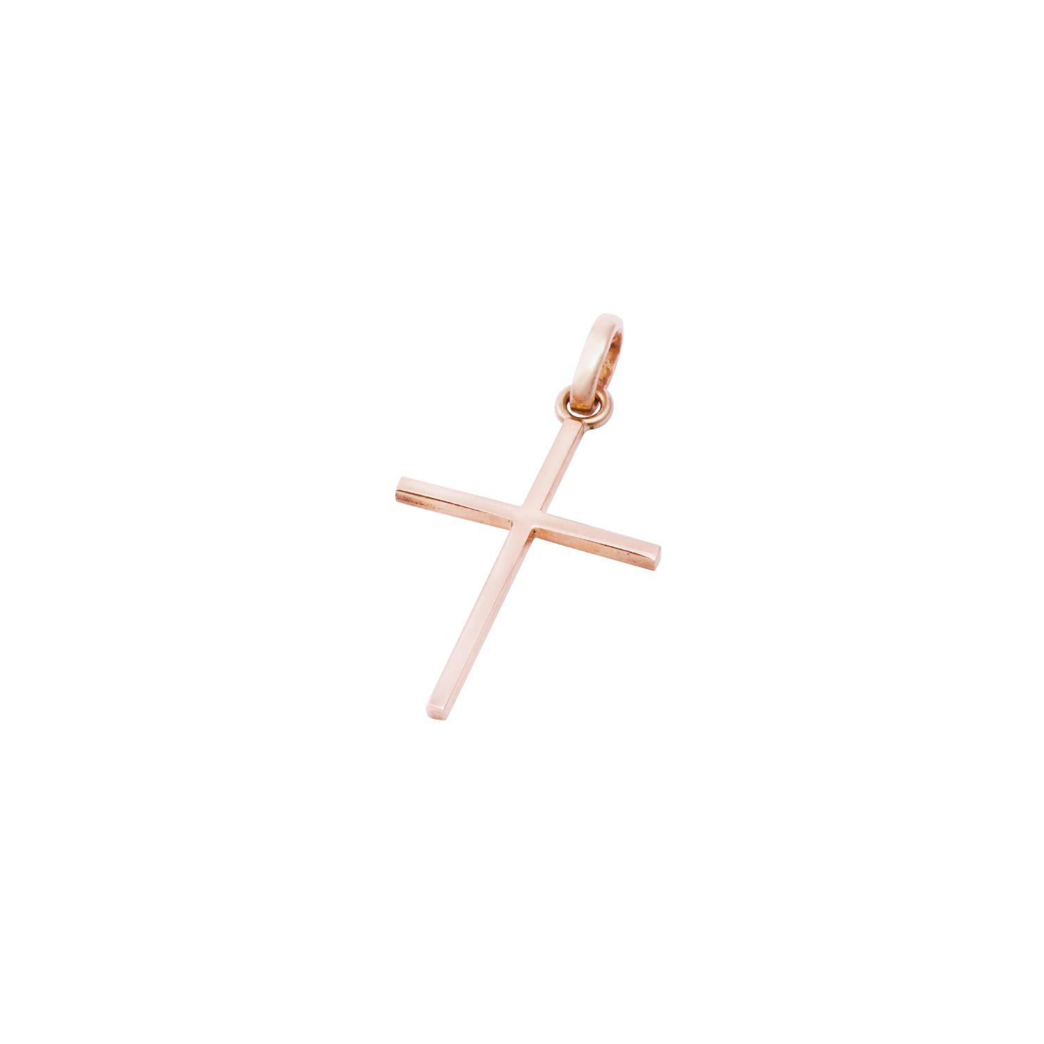 Colgante Oro Miel 18kt Cruz Mediana 15x 25 mm-0