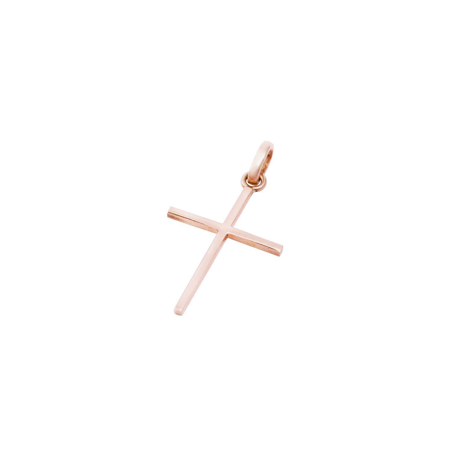 Colgante Oro Miel 18kt Cruz Mediana 15x 25 mm-1