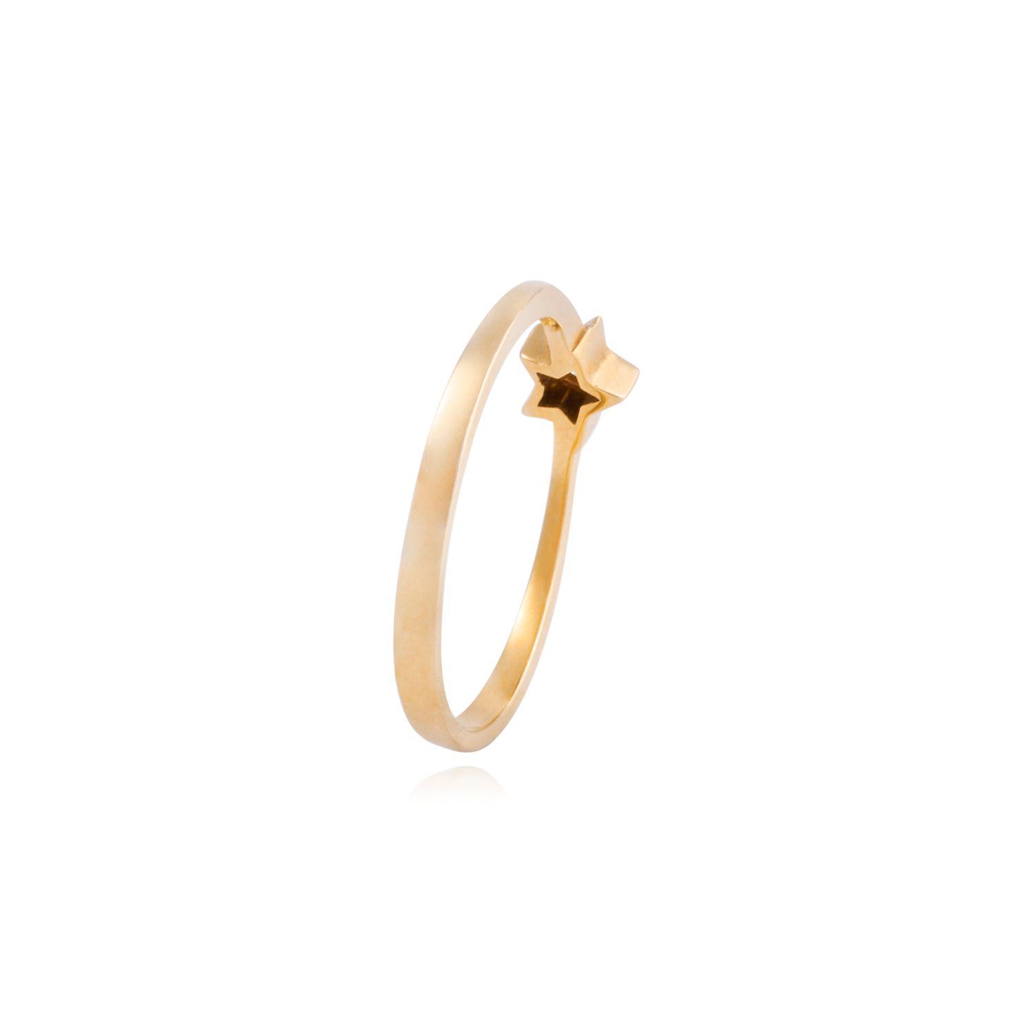 Anillo Compromiso Oro Amarillo 18kt Diamantes 2Pts Estrella-2