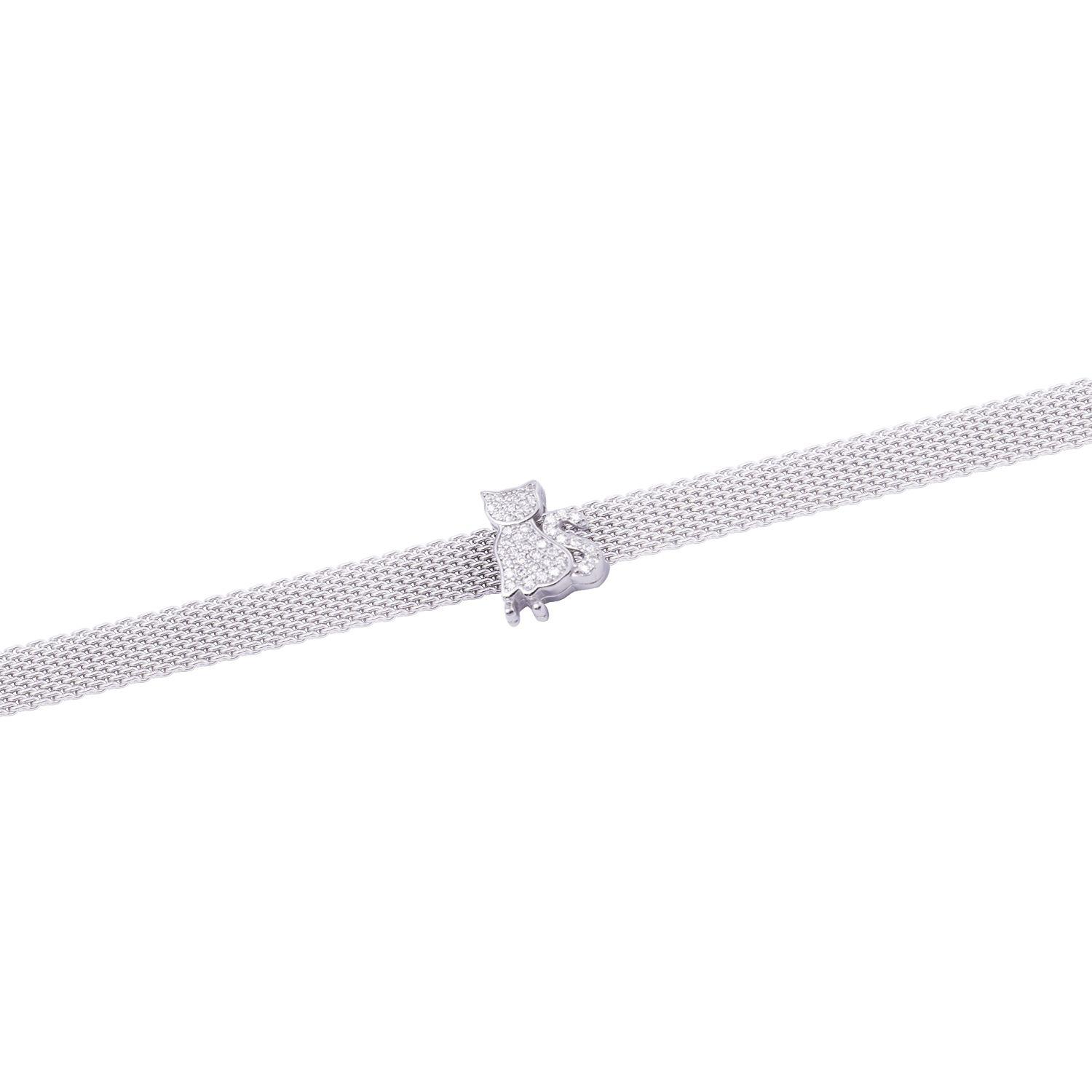 Dije de Plata broche Gato con Circonita-2