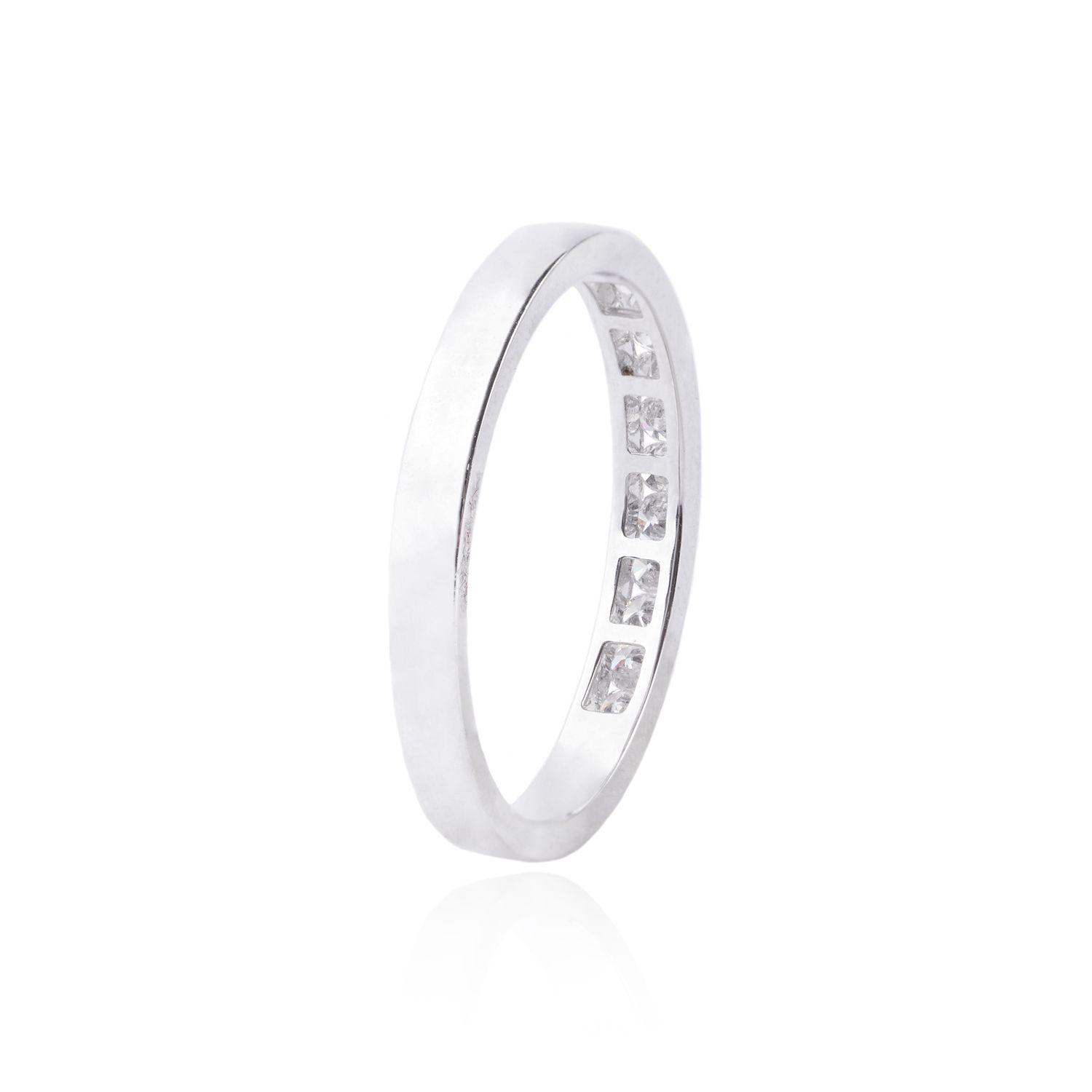 Anillo de Oro 18kt con Diamantes 26pts Modelo Riel Corte Brillante-2