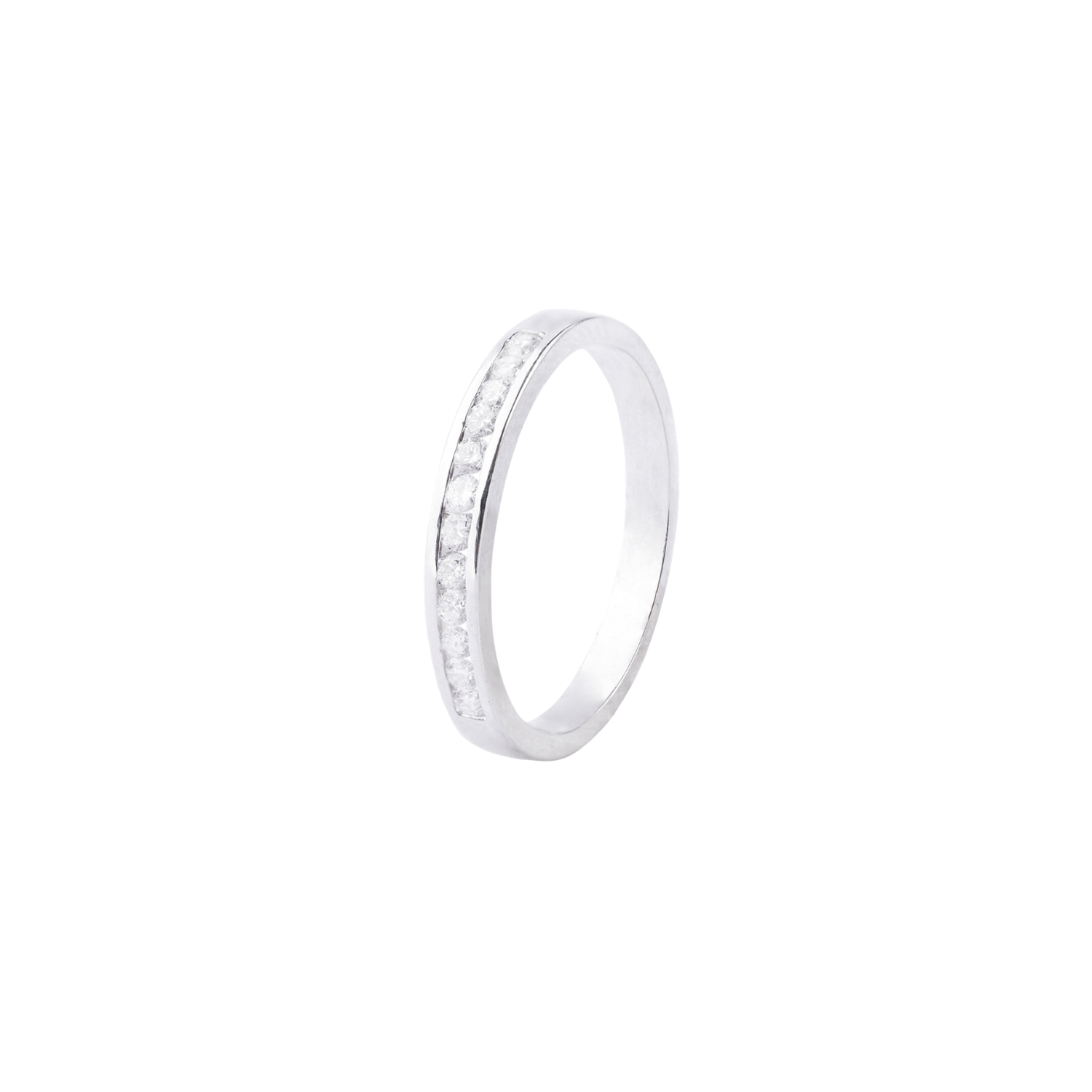 Anillo de Oro 18kt con Diamantes 26pts Modelo Riel Corte Brillante-0