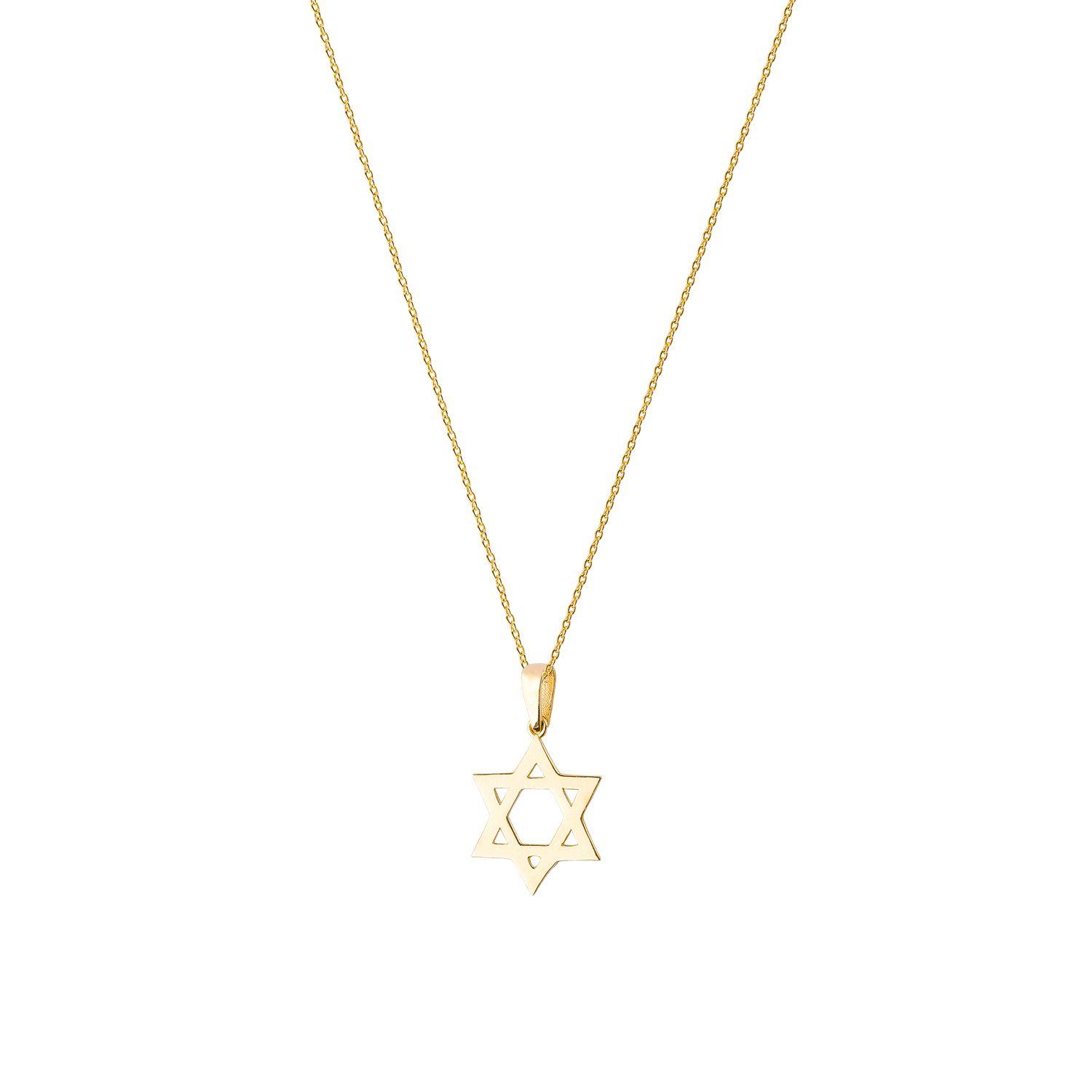 Collar de Oro 18kt Estrella de David-2