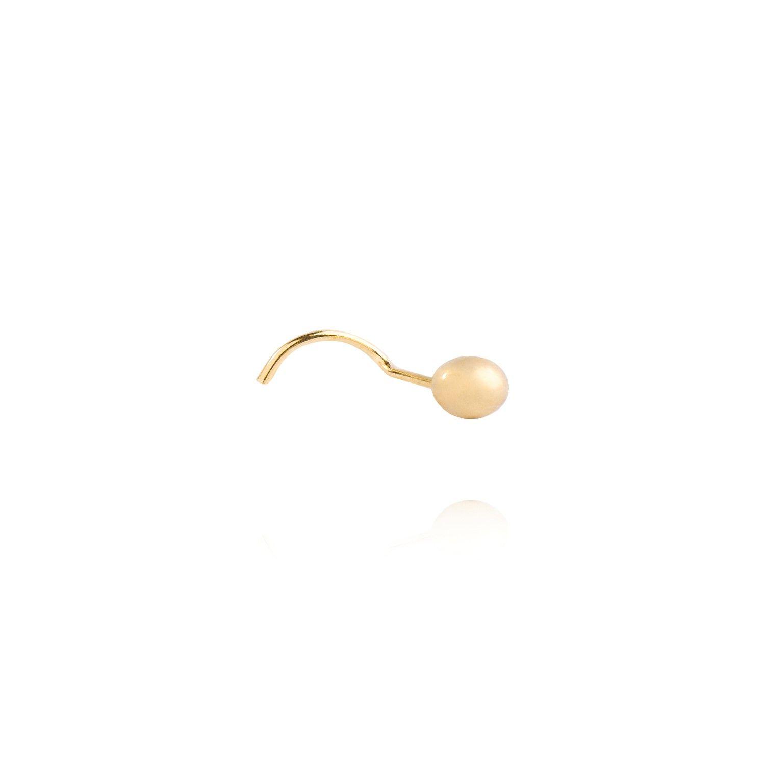 Aros de Oro 18kt Modelo Piercing con Bolita-2