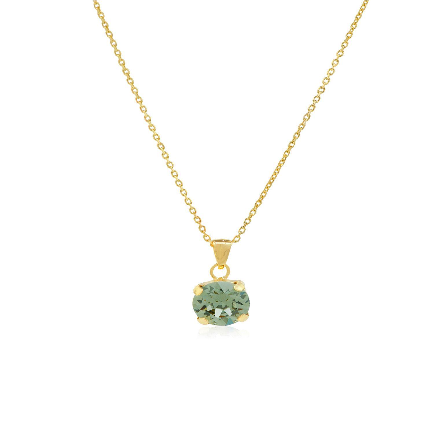 Collar de Plata Esterlina 925 Agua Marina Revestido en Oro 18kt-2
