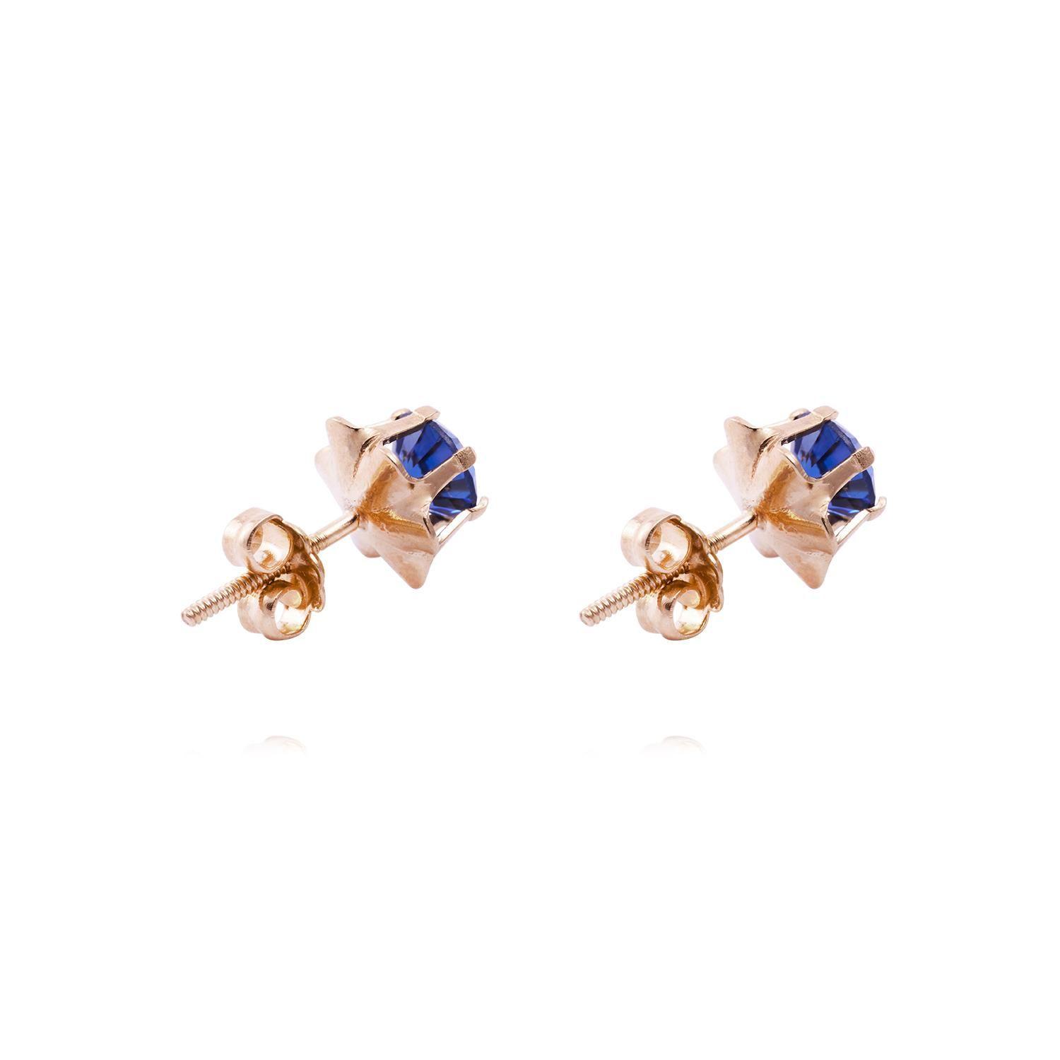 Aros Oro Miel de 18kt Zafiro-2