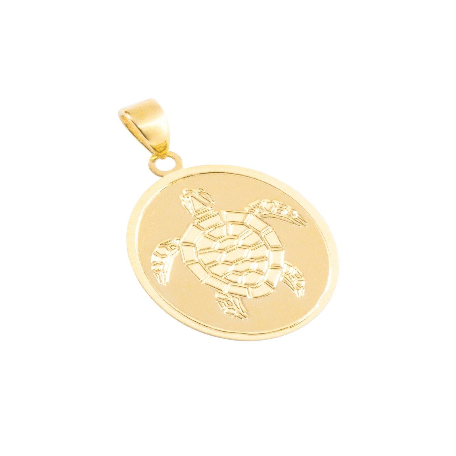 Colgante de Oro 18kt Placa Tortuga de mar-2