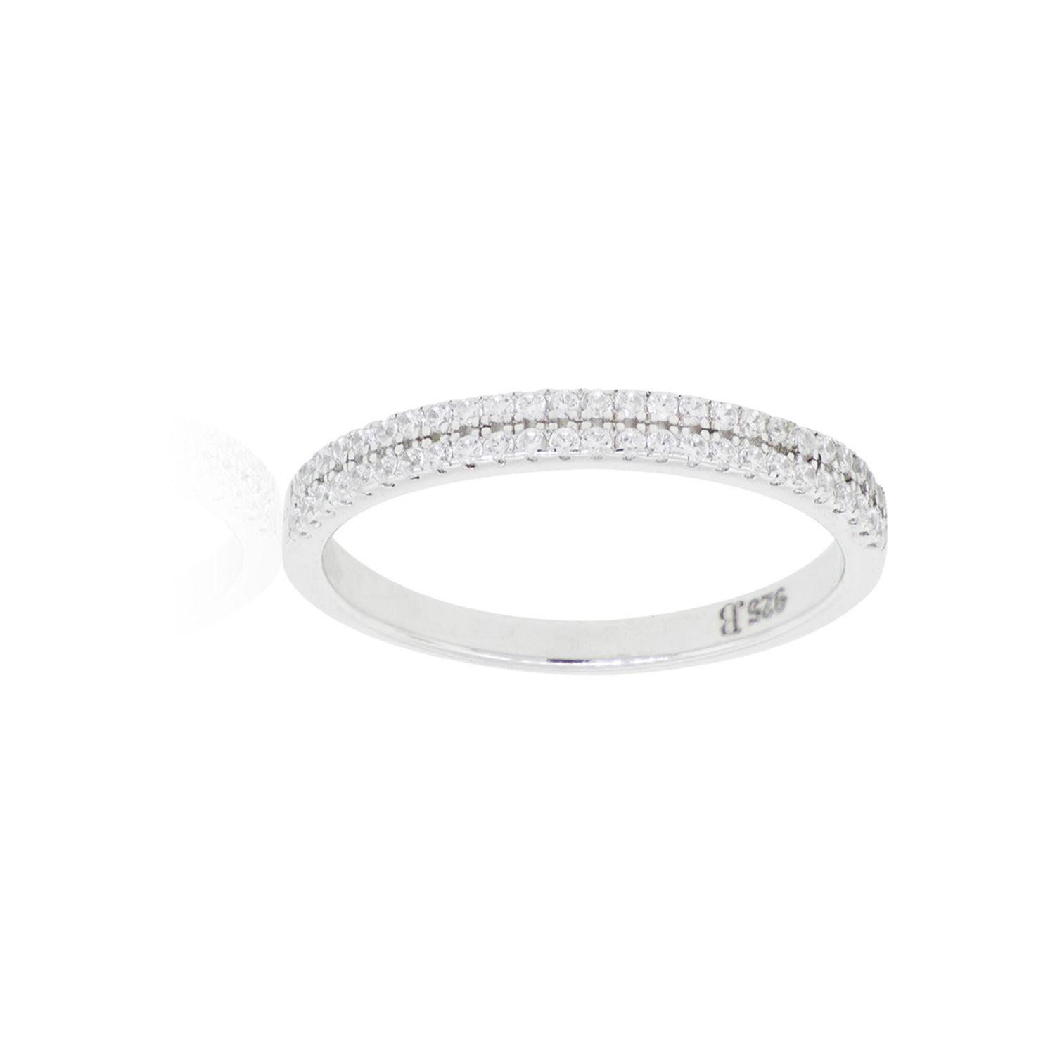 Anillo de Plata Esterlina 925 Cintillo Doble-2
