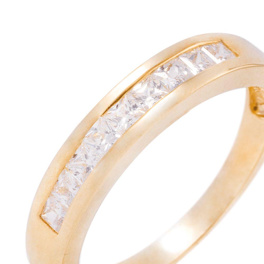 Anillo Compromiso de Oro 18Kt Circón corte Princesa en Riel-1