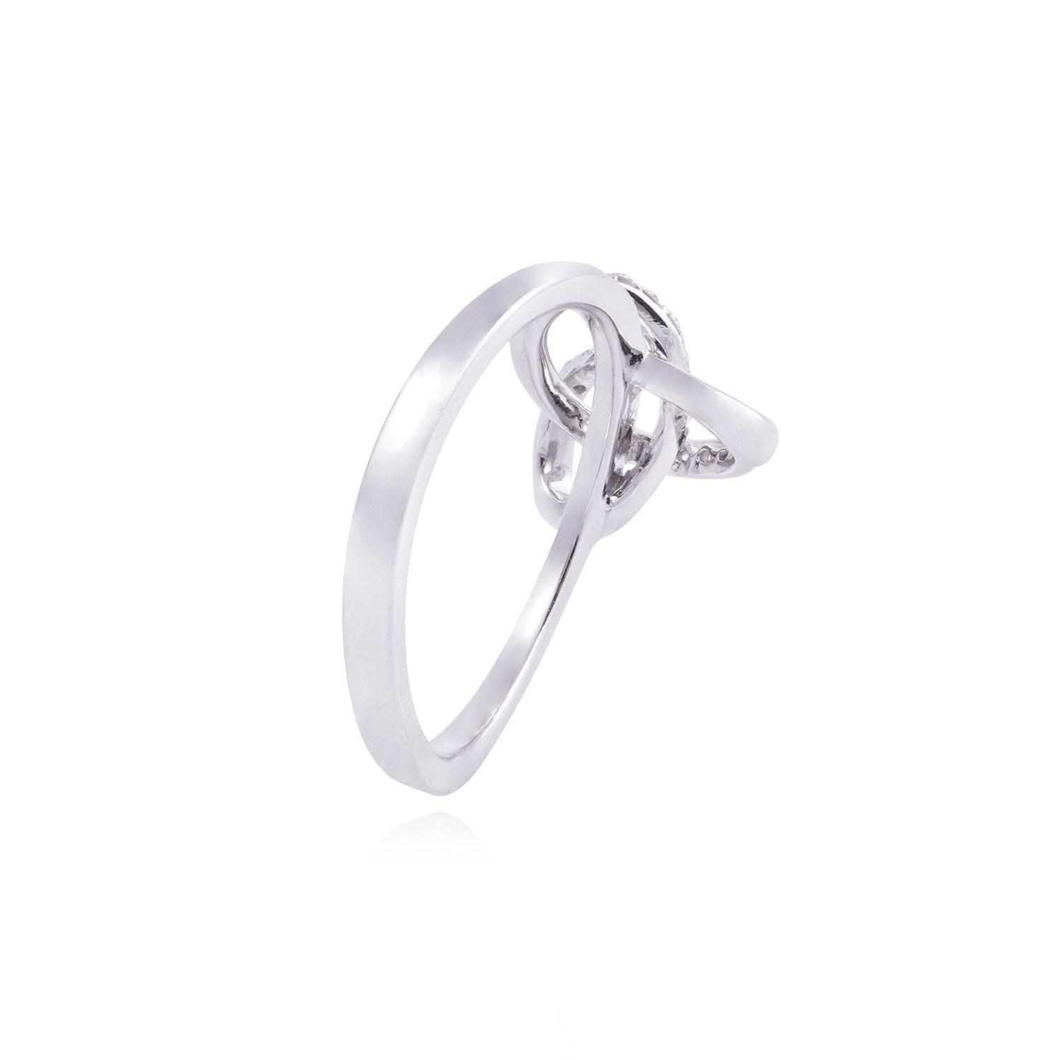 Anillo Compromiso de Oro de 18kt Nudo 13 puntos de diamante-2