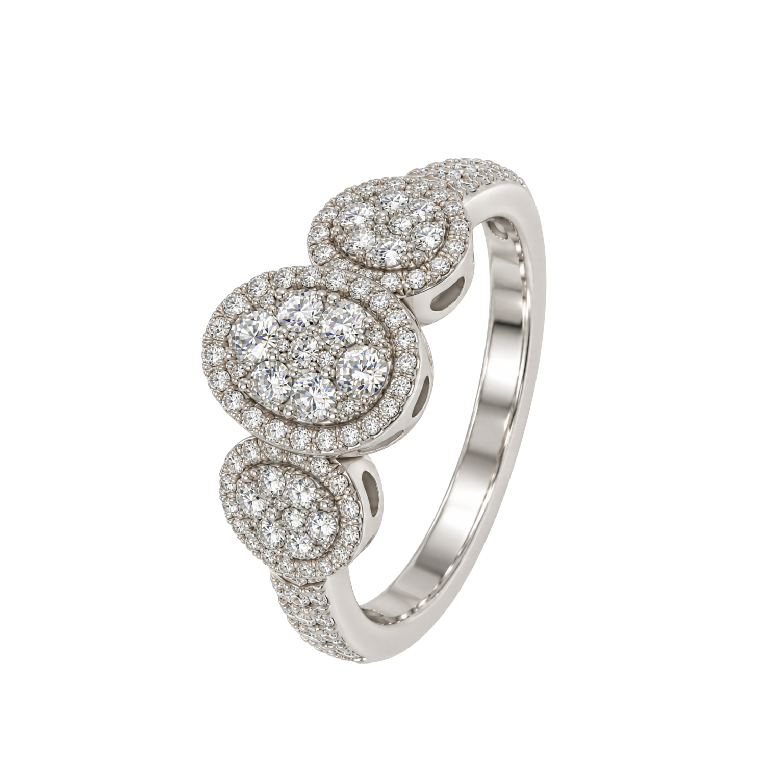 Anillo Compromiso Trio Diamantes 73 Puntos Brillantes-0
