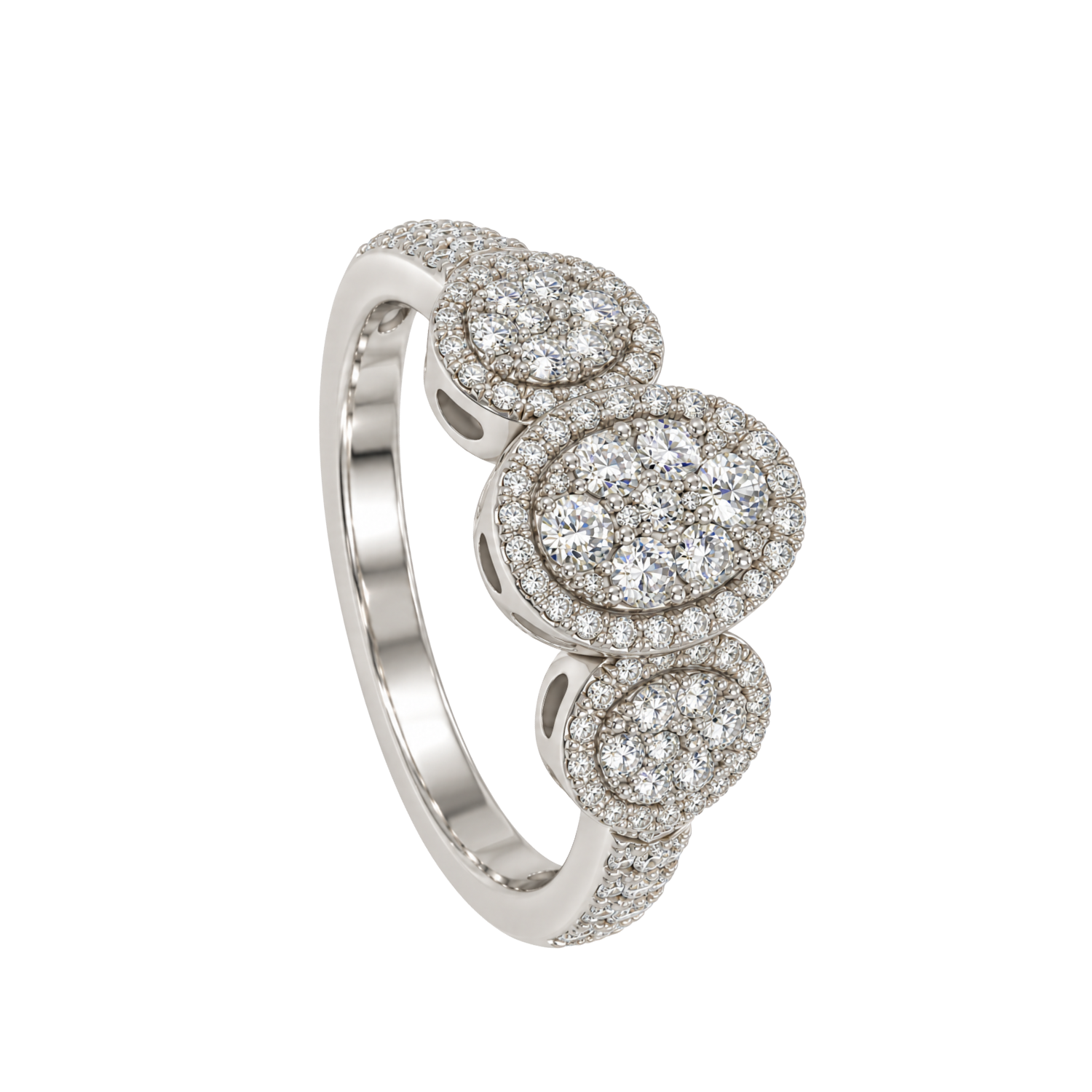 Anillo Compromiso Trio Diamantes 73 Puntos Brillantes-1