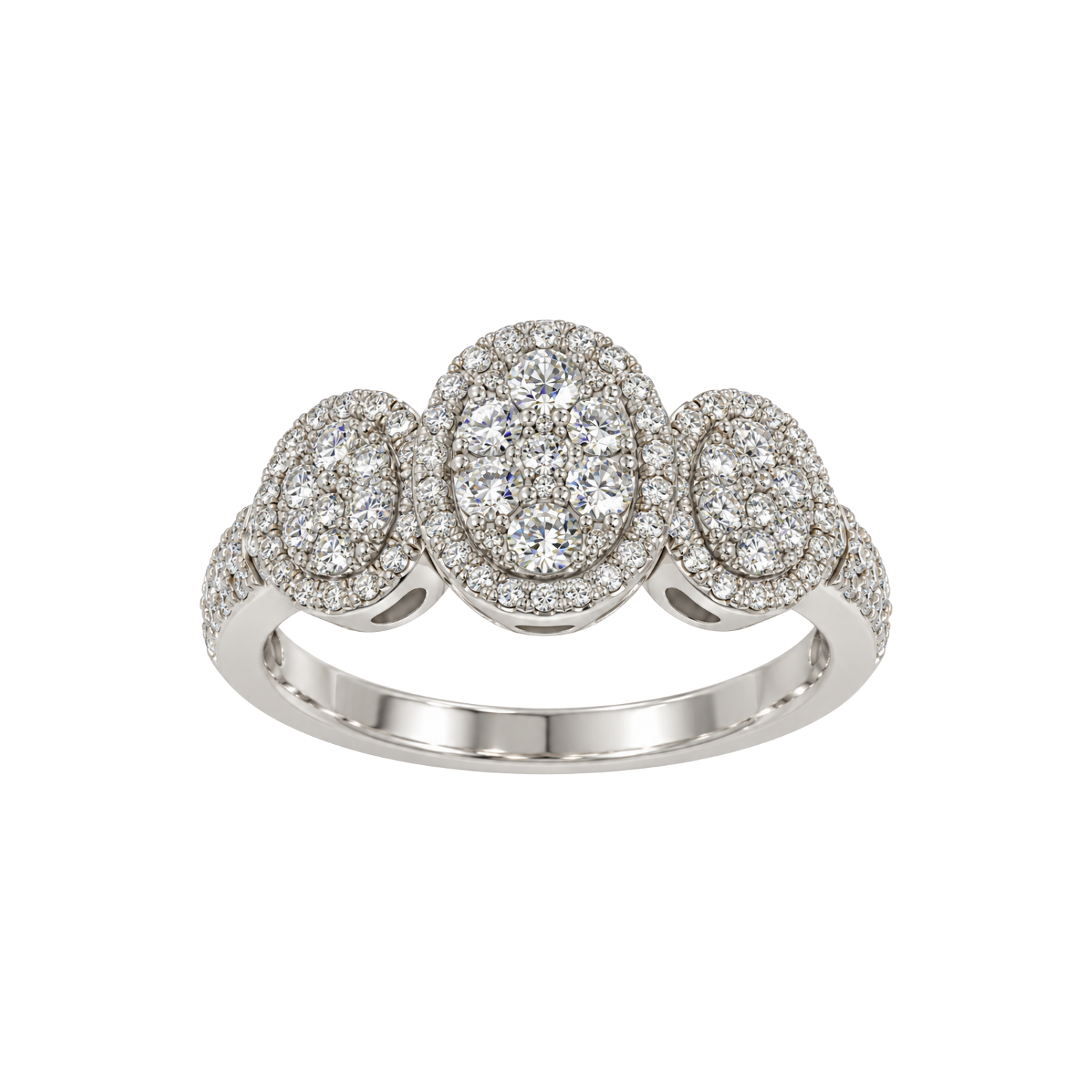 Anillo Compromiso Trio Diamantes 73 Puntos Brillantes-2