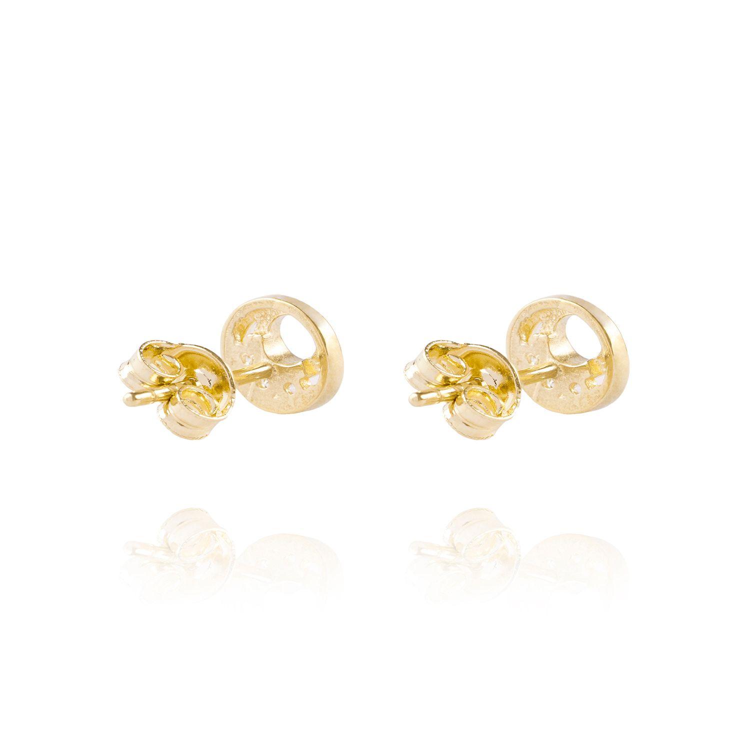 Aros de Oro 18kt Circulo 3 Circones-2