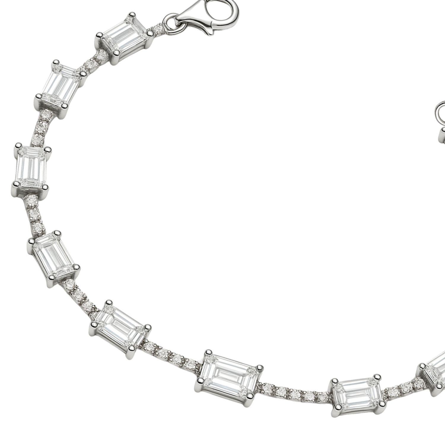 Pulsera de Plata Esterina 925 Circonita Baguette-2