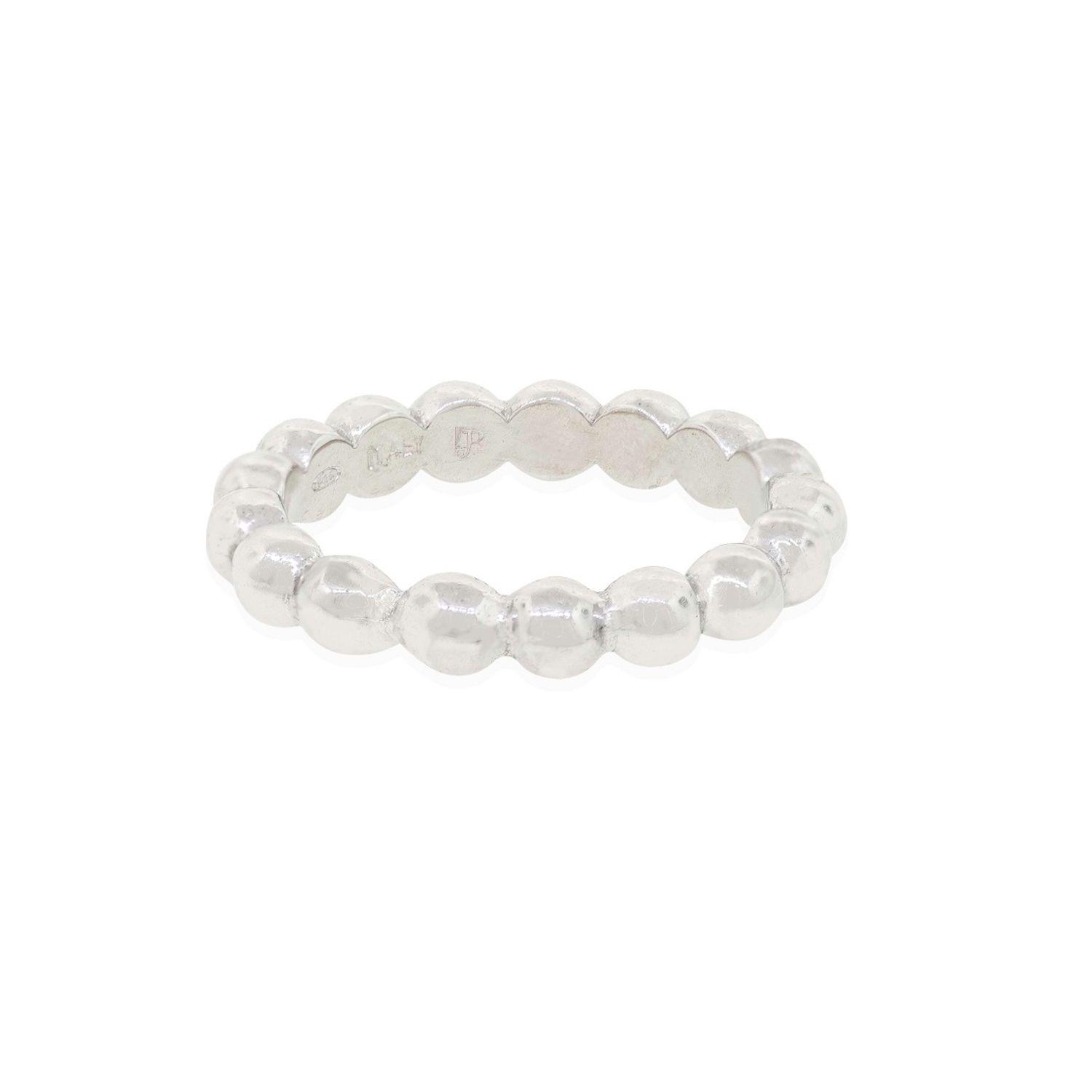 Anillo de Plata Esterlina 925 Liso Pelotitas-2