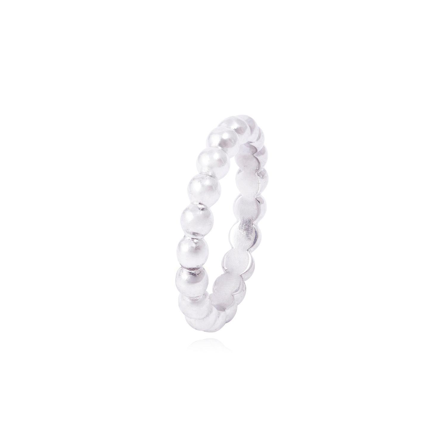 Anillo de Plata Esterlina 925 Liso Pelotitas-2