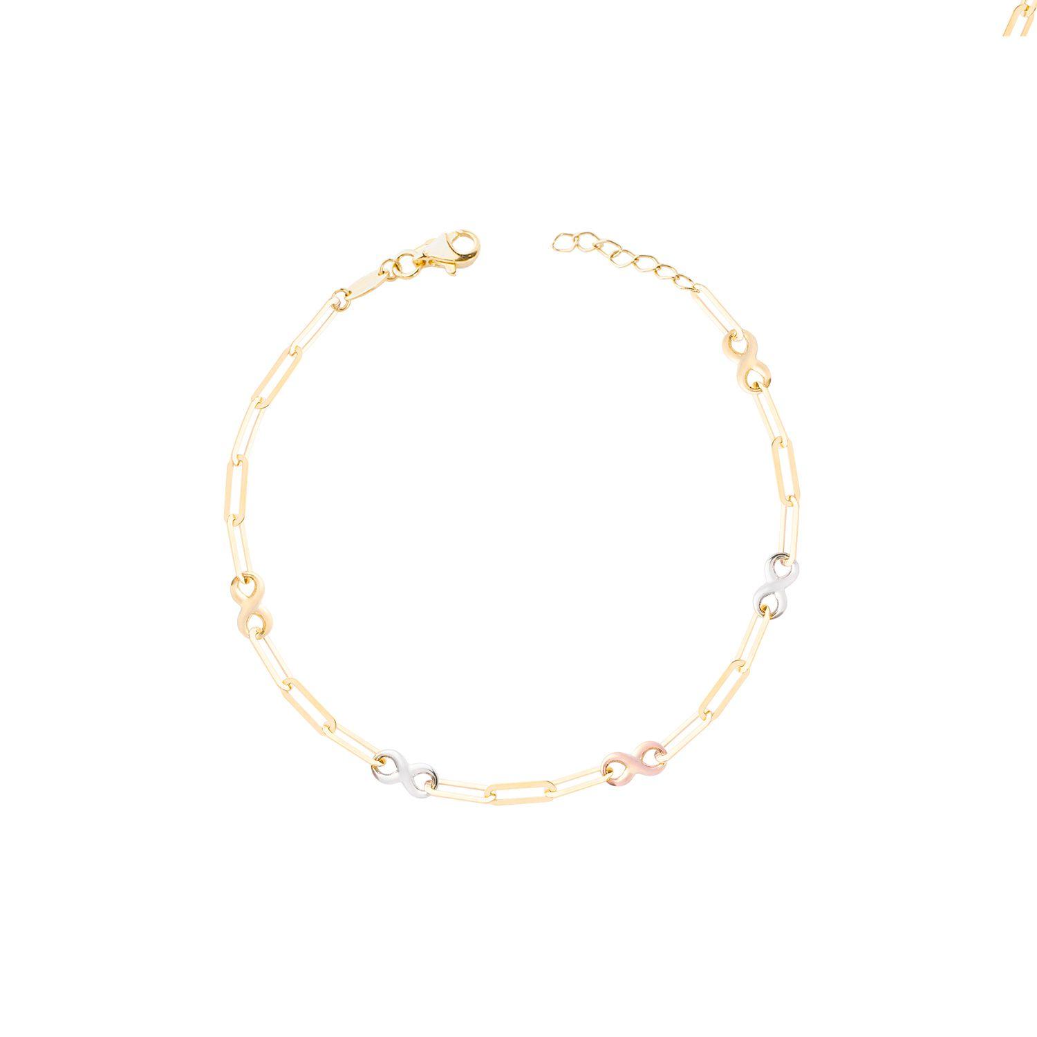 Pulseras de Oro 18kt Modelo Infinito Tricolor-0