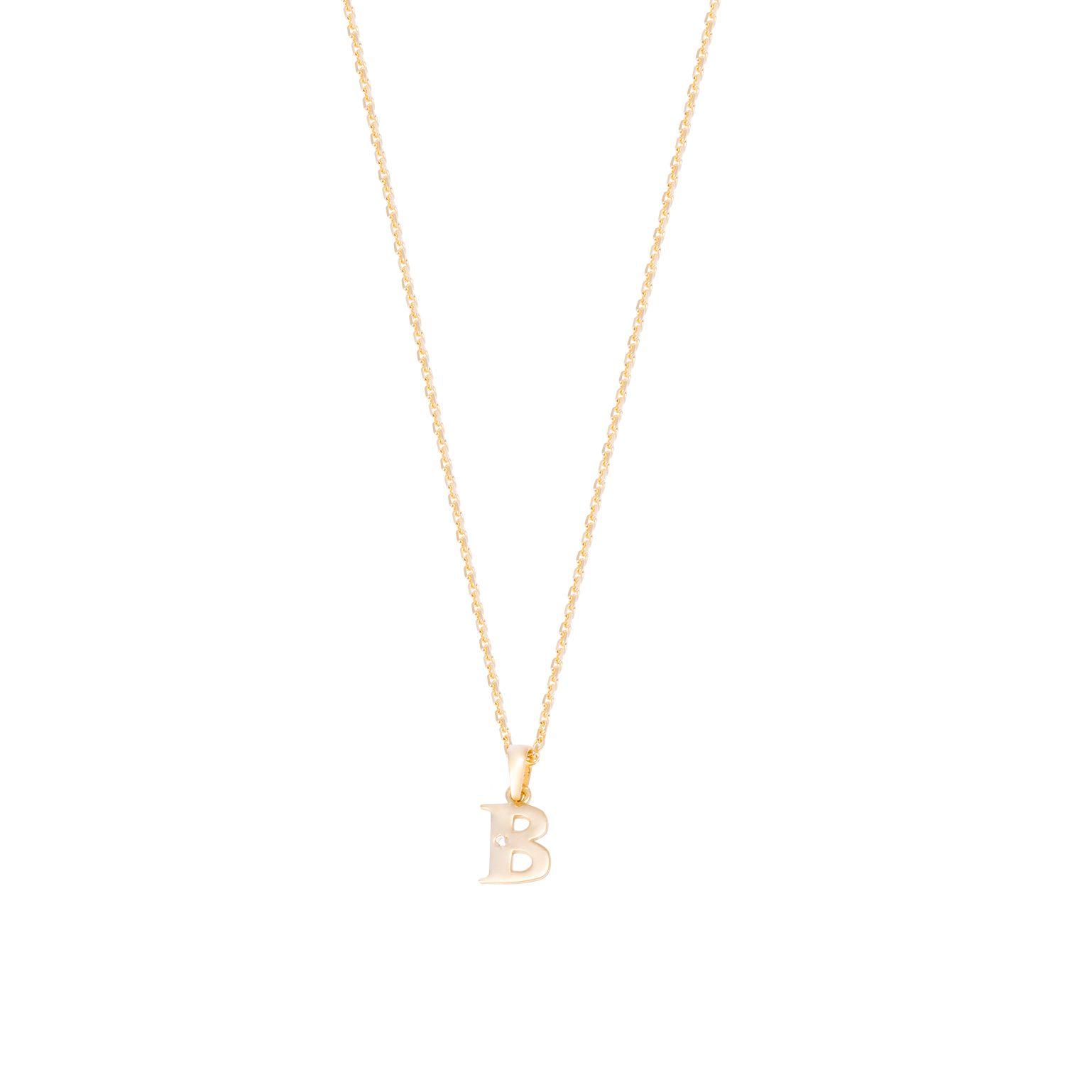 Colgante de Oro de 18kt Circonitas letra B-2