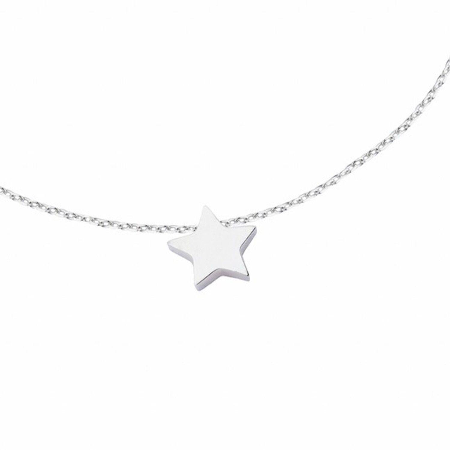 Pulsera de Plata Esterlina 925 Estrella Lisa-1